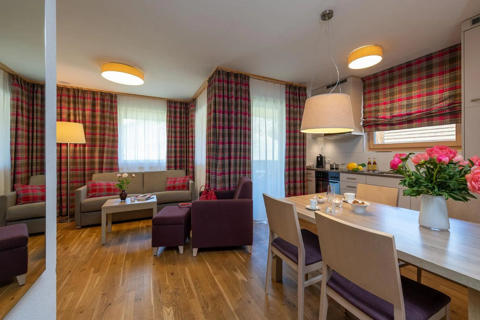 Kitchen or kitchenette in Pradas Resort Brigels