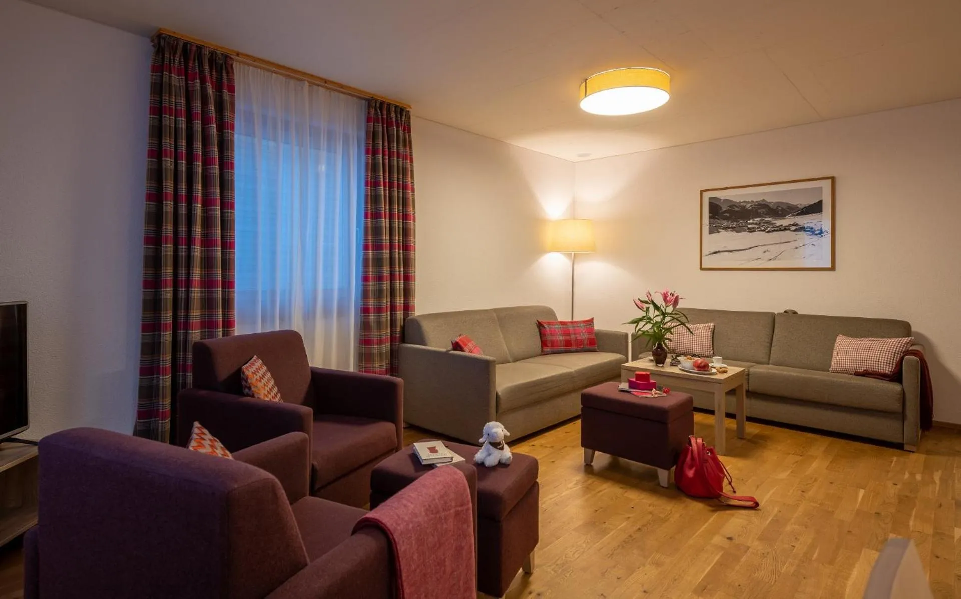 Living room in Pradas Resort Brigels