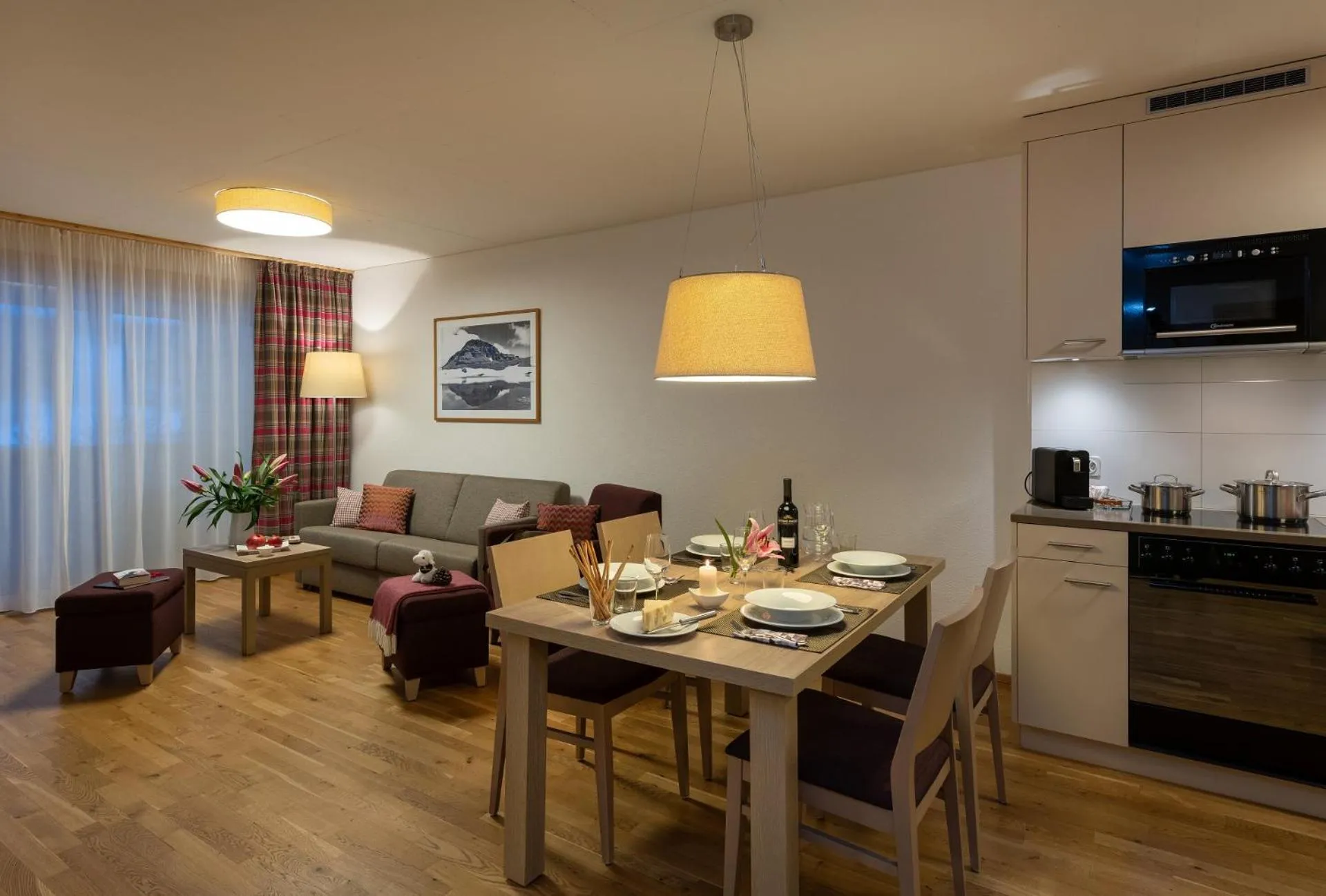 Kitchen or kitchenette in Pradas Resort Brigels