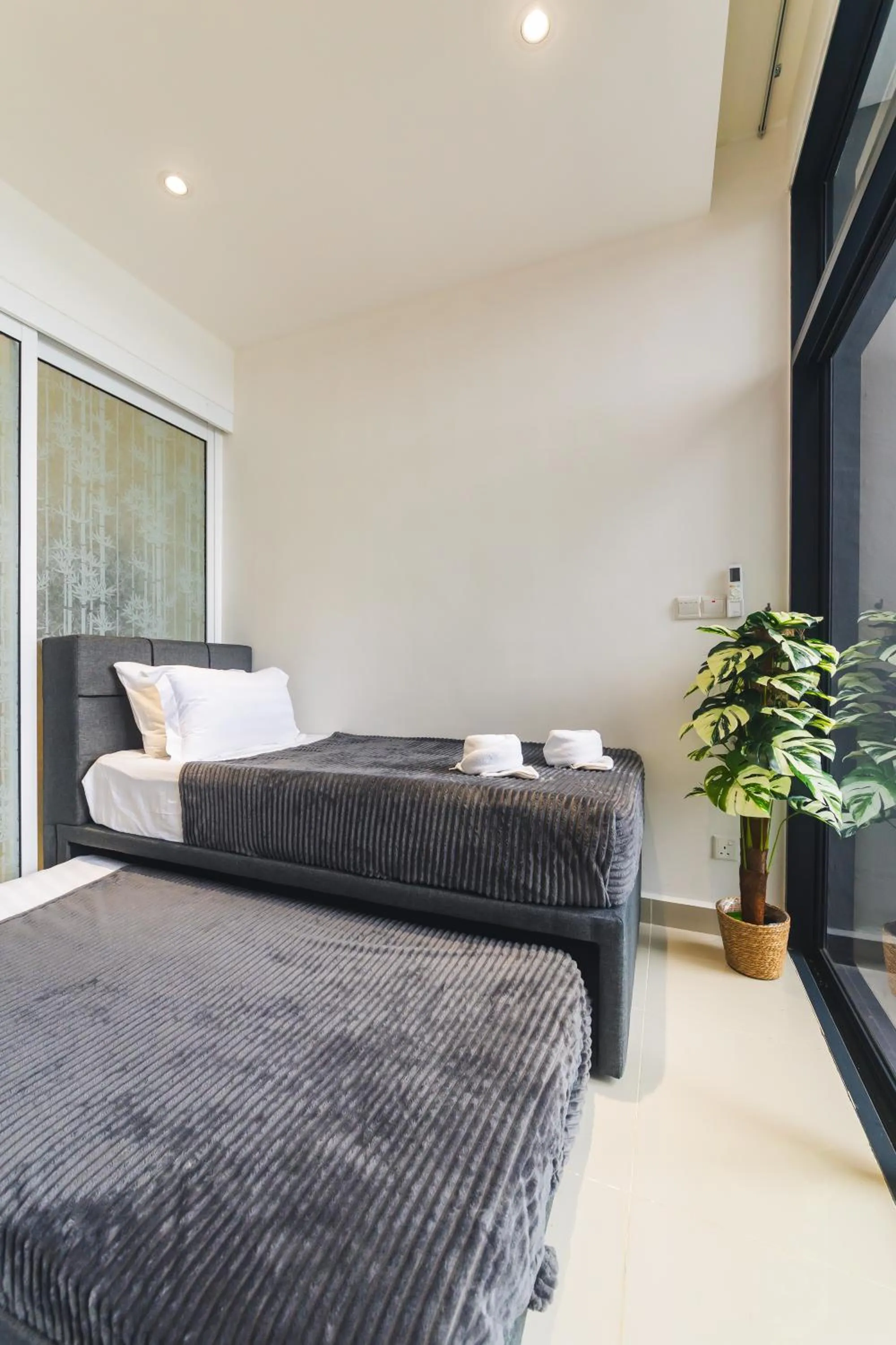 Bed in 5StarPanda Seaview Suites at The Shore Kota Kinabalu