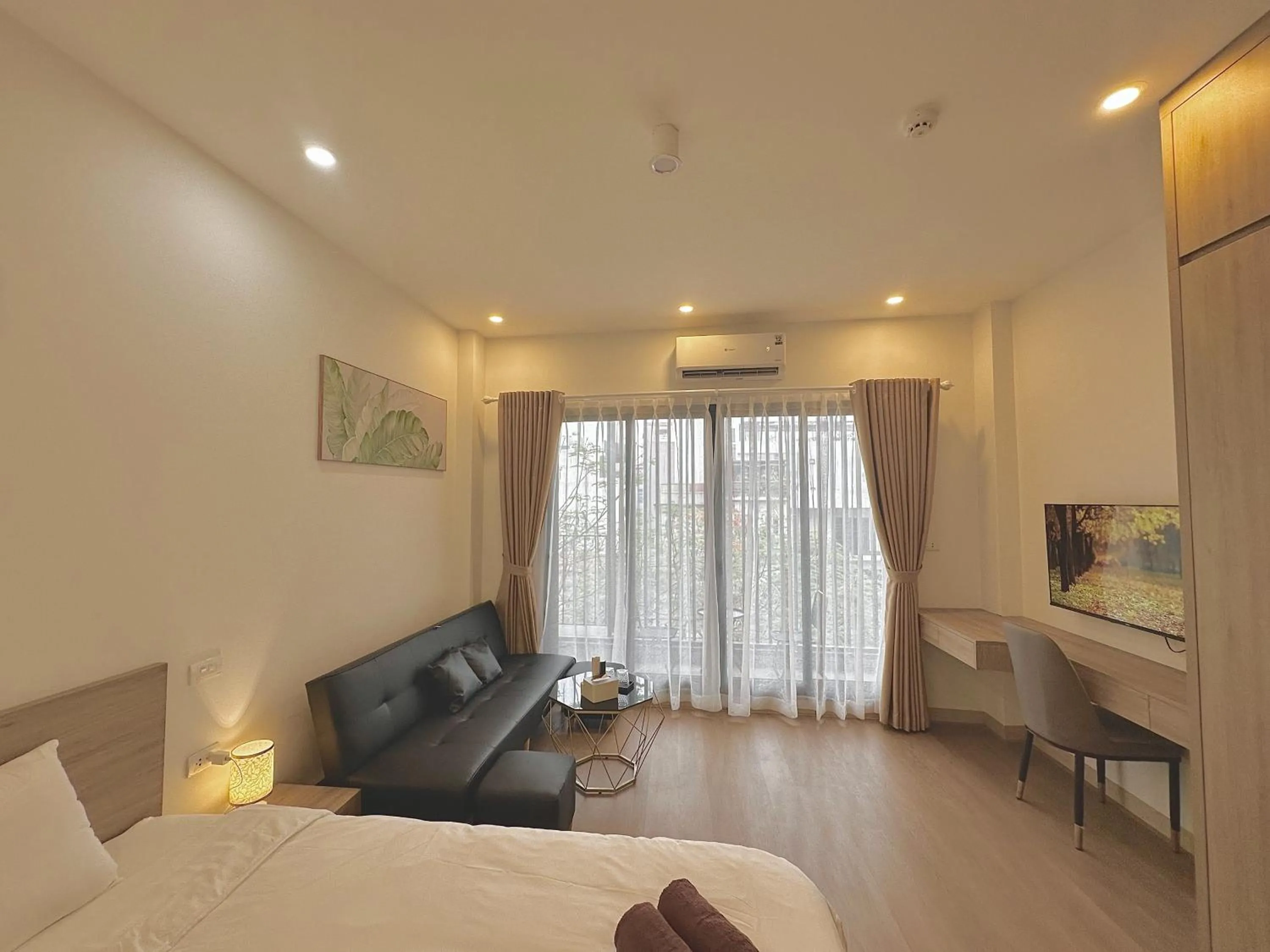 Seating area, Bed in Happy Home - Big Balcony - Best Location