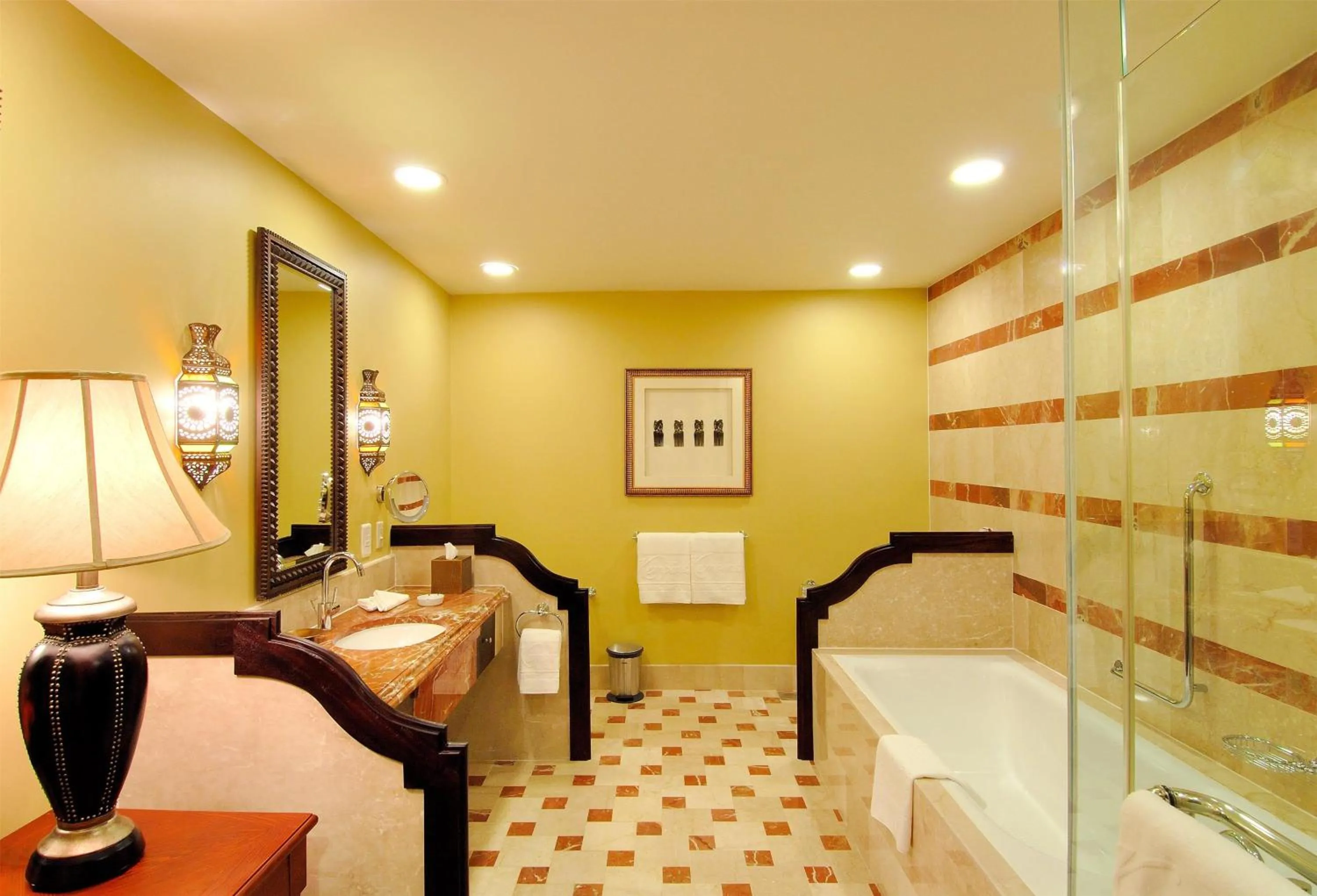 Bathroom, Bed in Djibouti Palace Kempinski