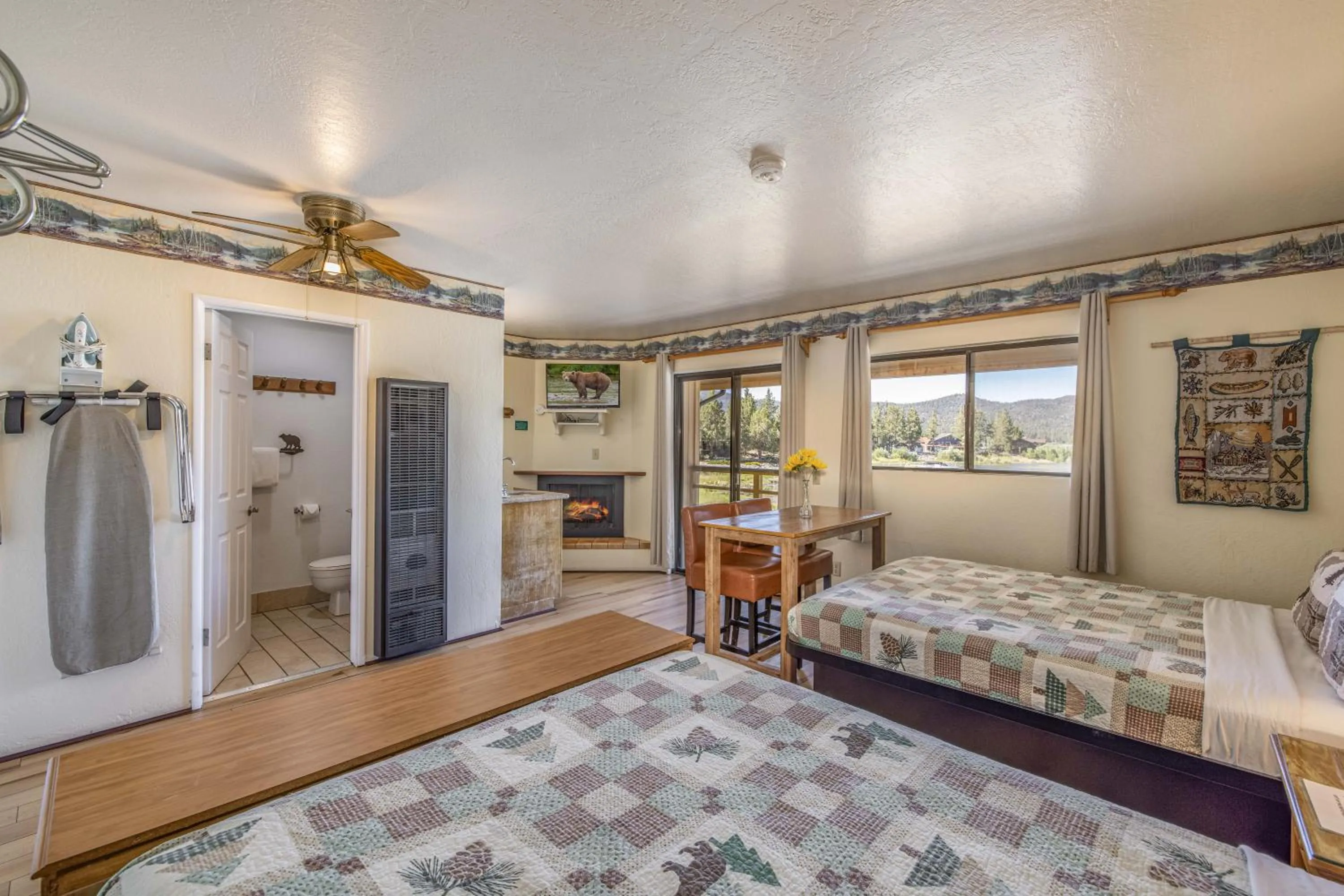 Bed in Big Bear Lakefront Lodge