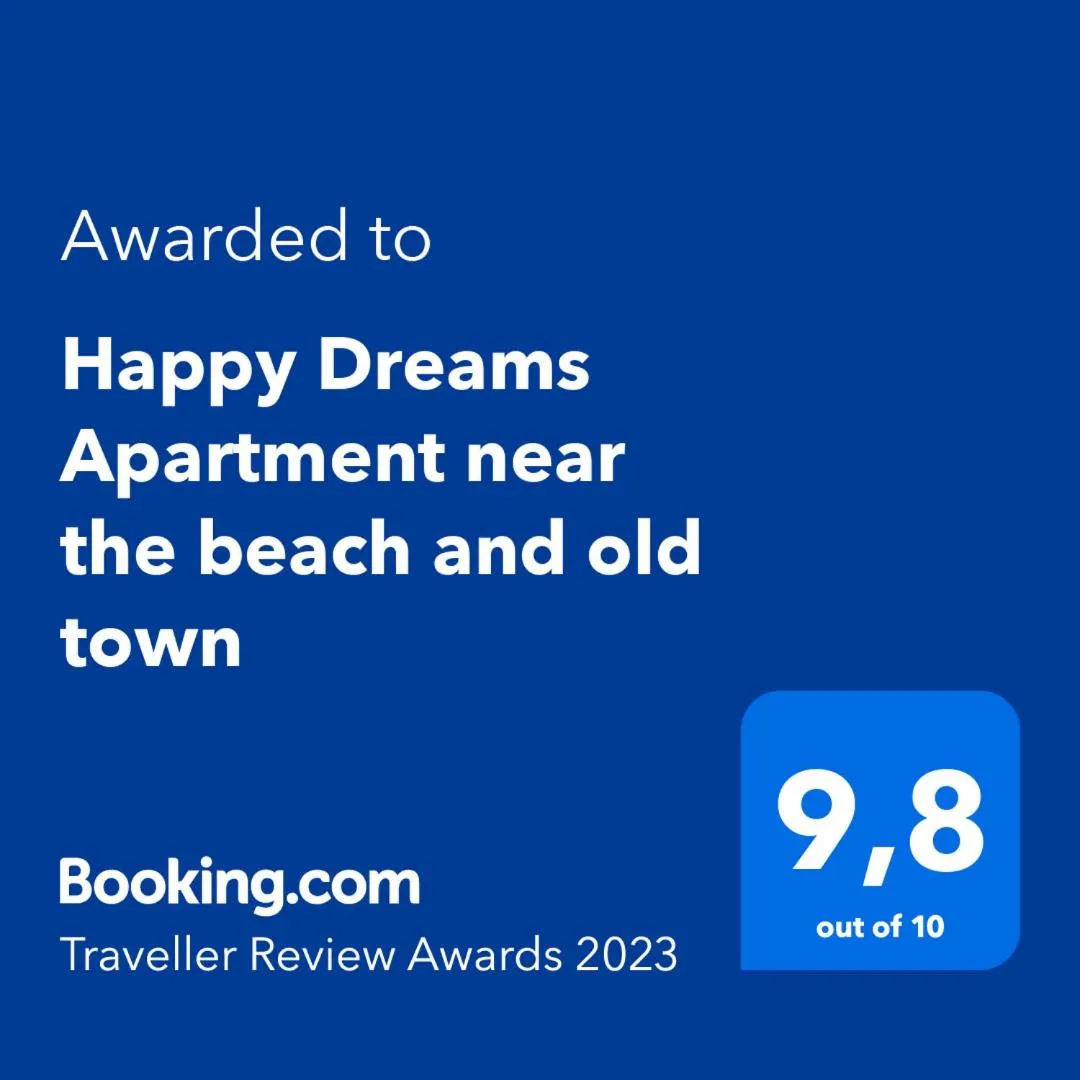 Certificate/Award in Happy Dreams Apartment near the beach and old town