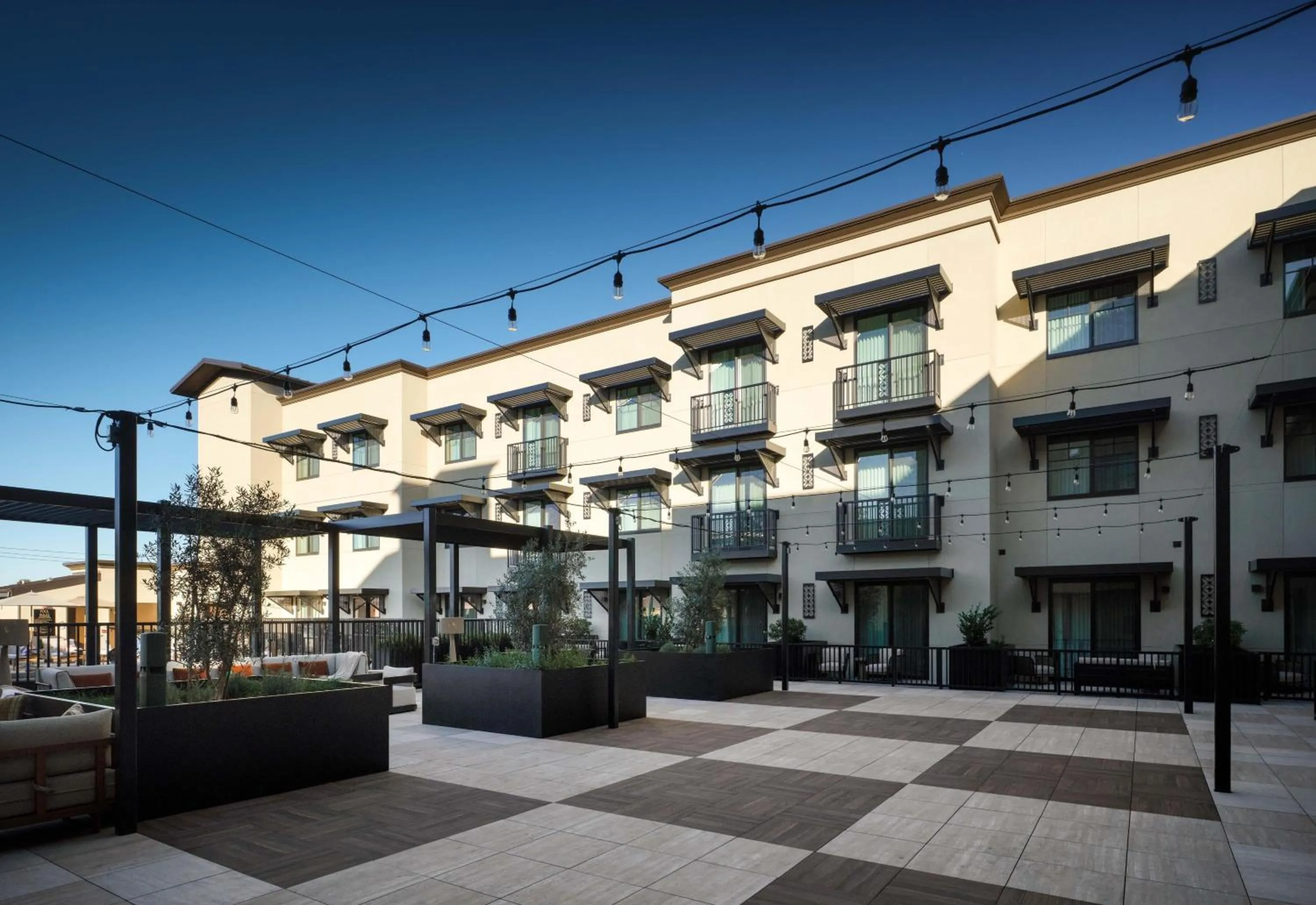 Inner courtyard view in The Ava Hotel Paso Robles, Curio Collection By Hilton