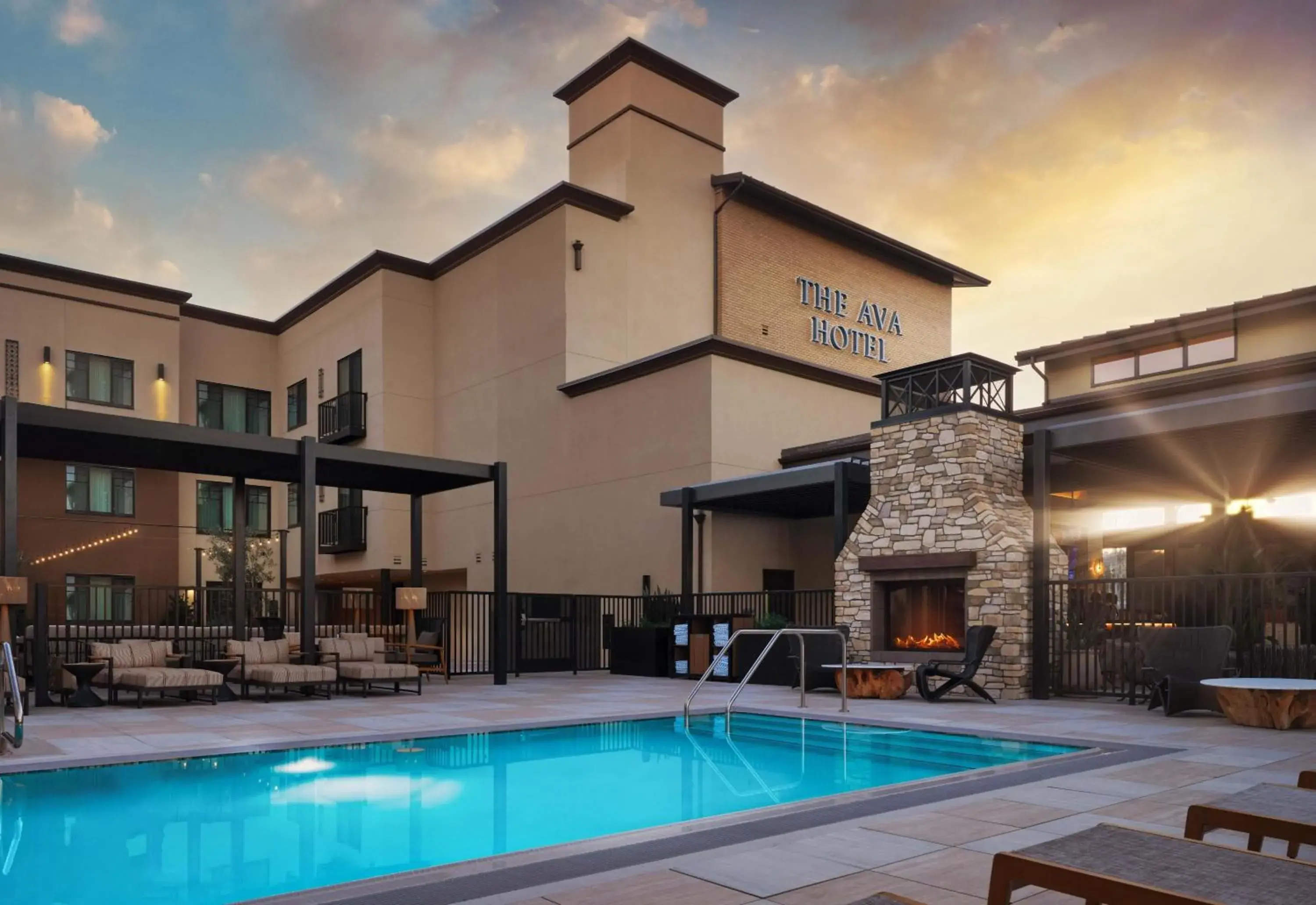 Pool view in The Ava Hotel Paso Robles, Curio Collection By Hilton Pool view in The Ava Hotel Paso Robles, Curio Collection By Hilton