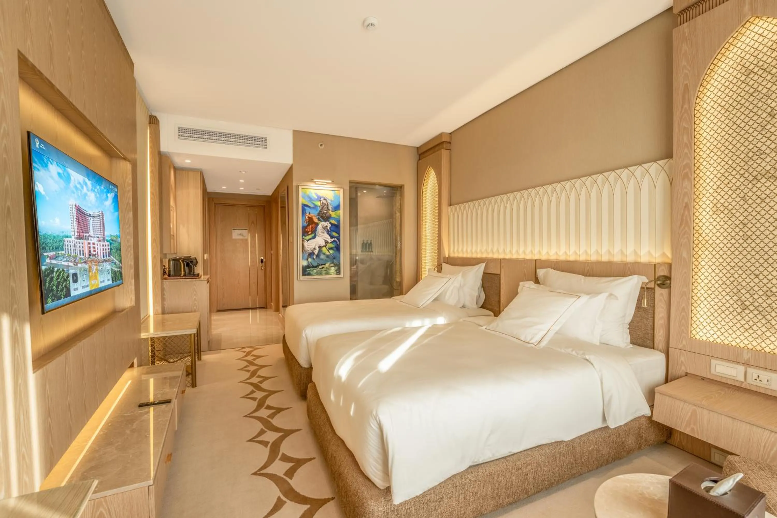 Bed in World Heart Hotel