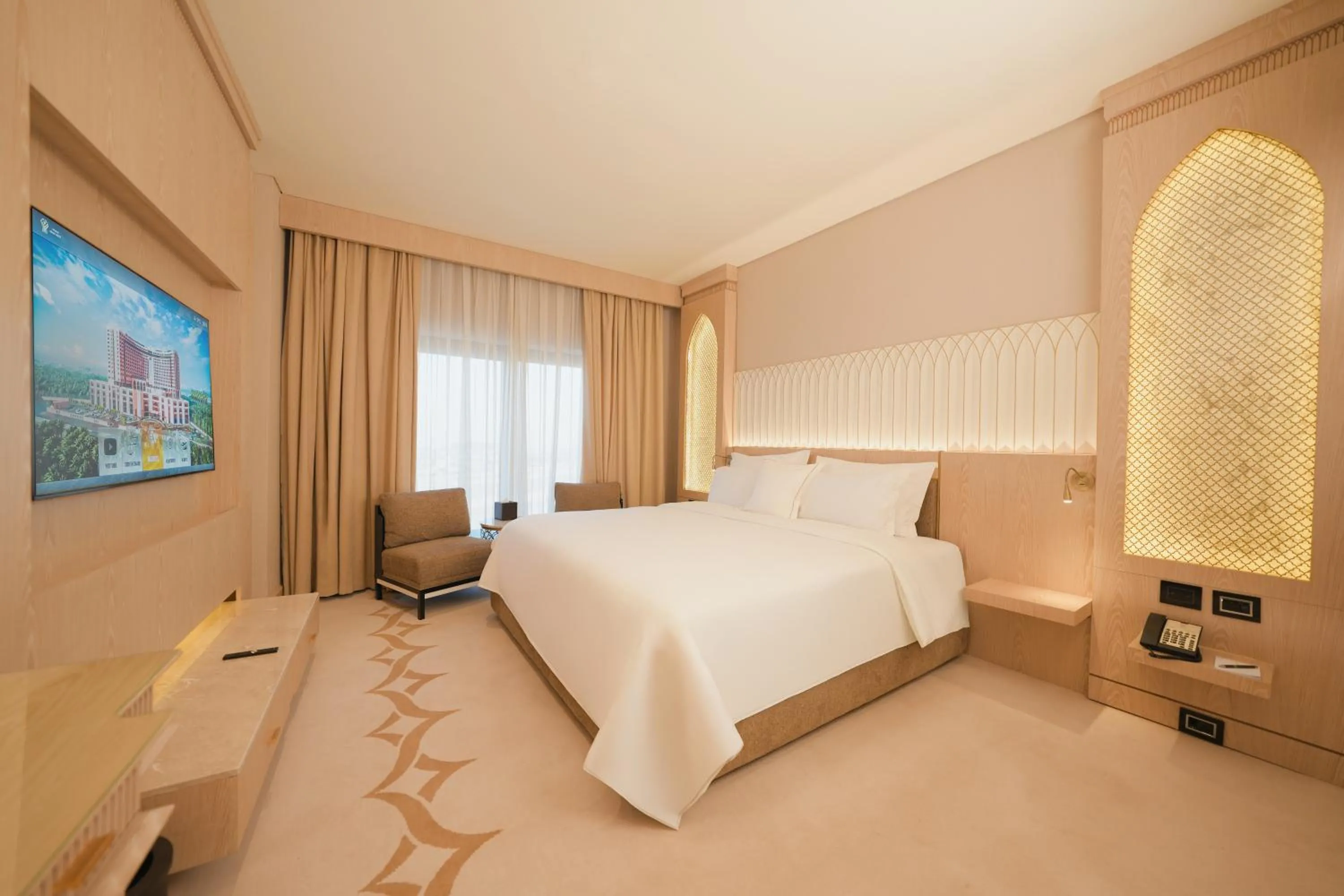 Bed in World Heart Hotel