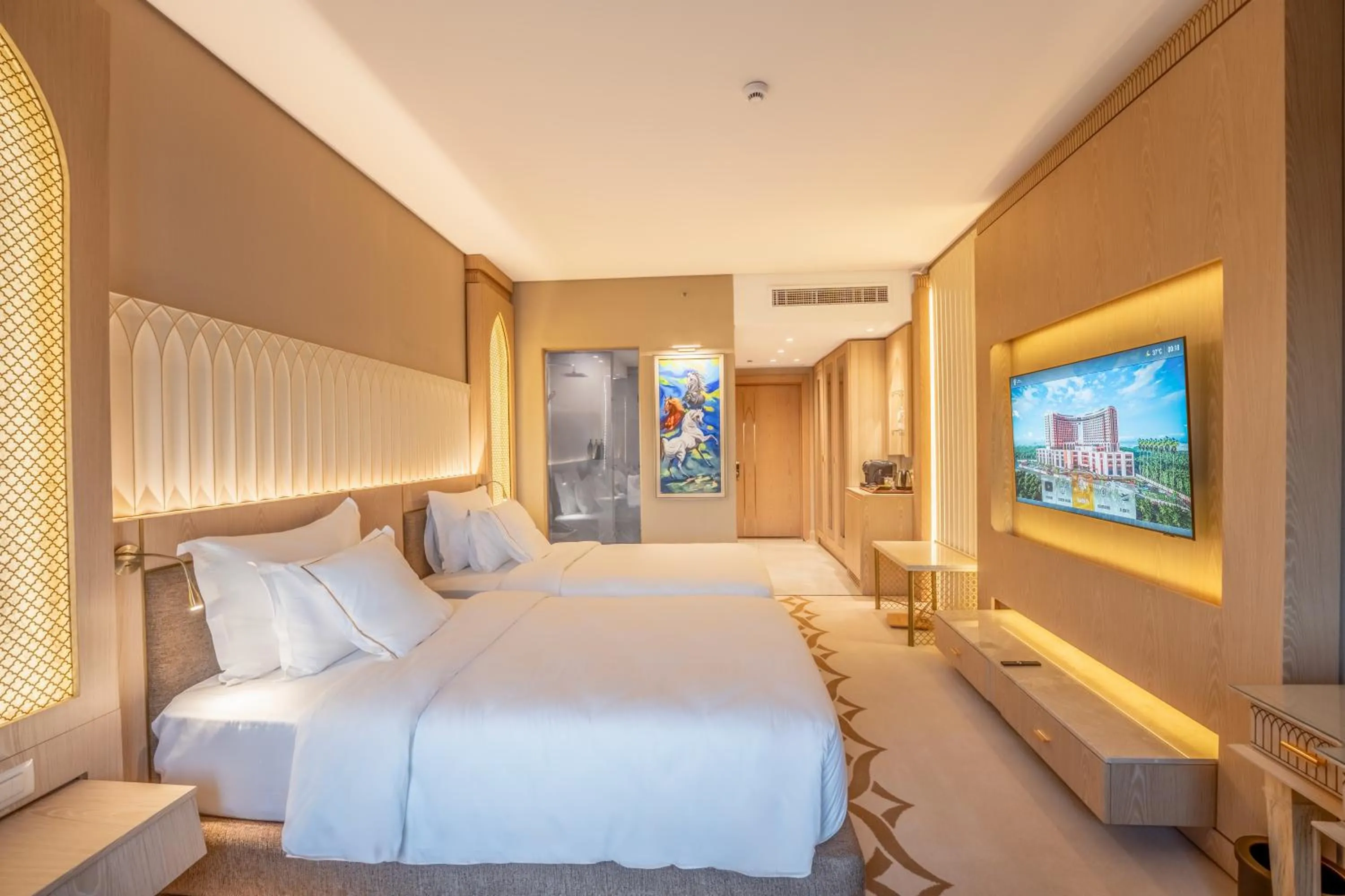 Bed in World Heart Hotel