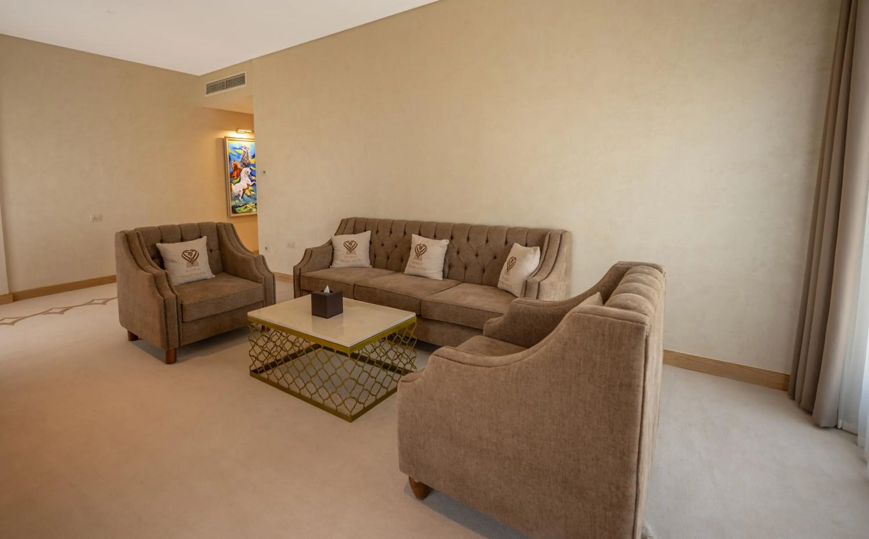 Seating area in World Heart Hotel