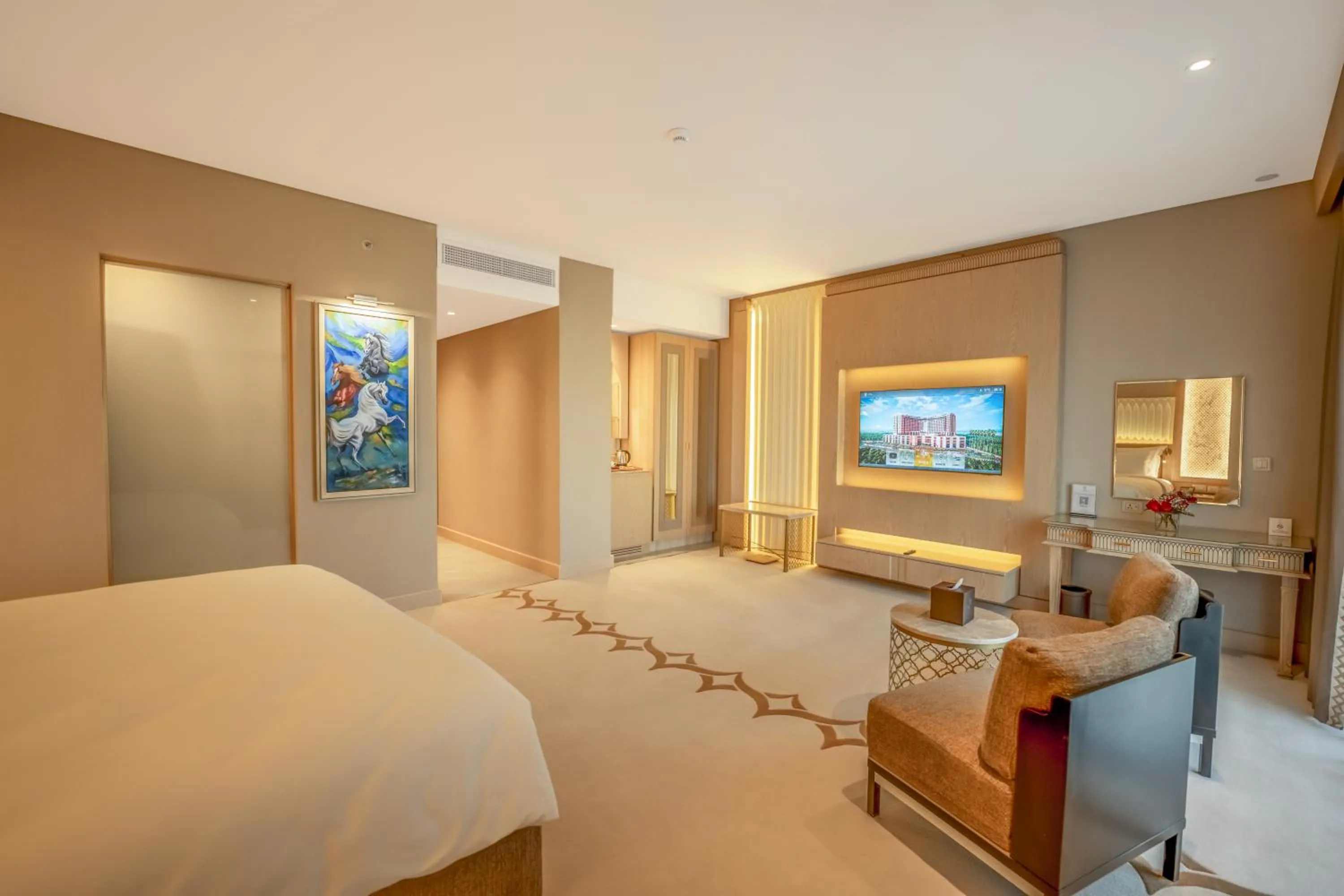 Seating area, Bed in World Heart Hotel