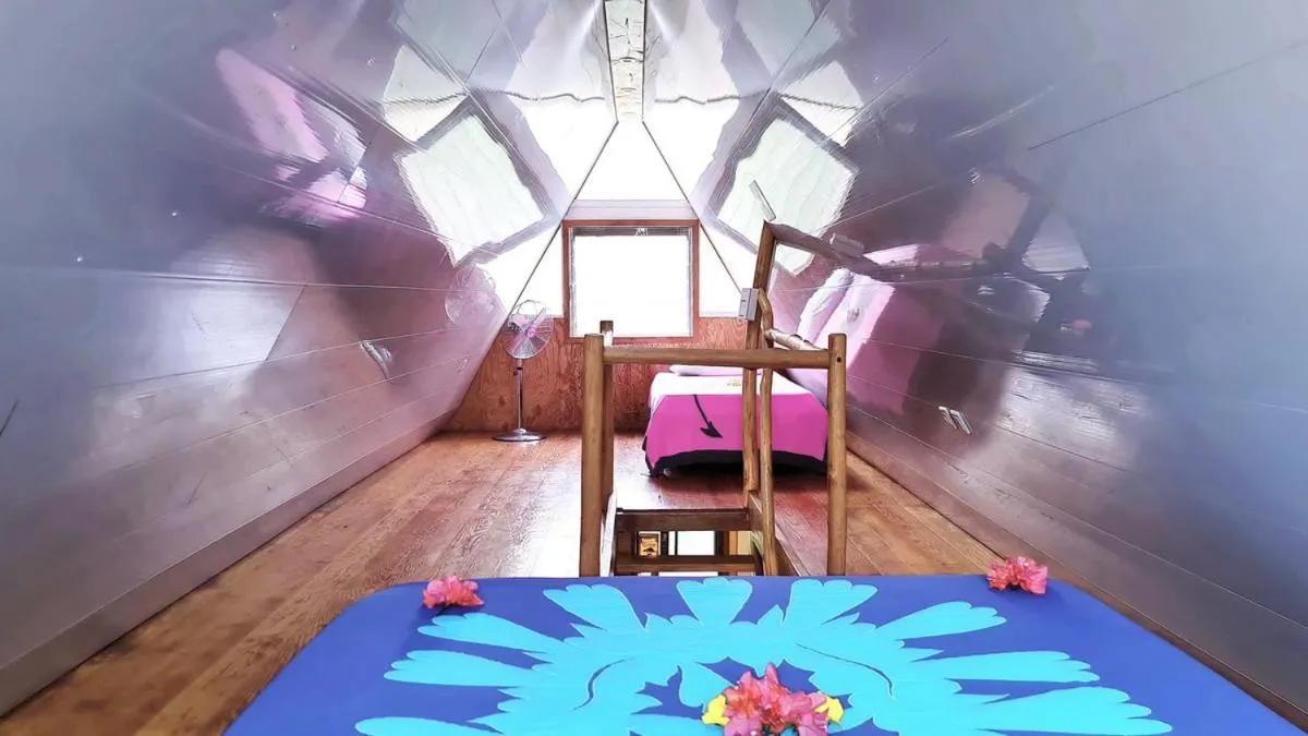 Bed in Pension Les Trois Cascades