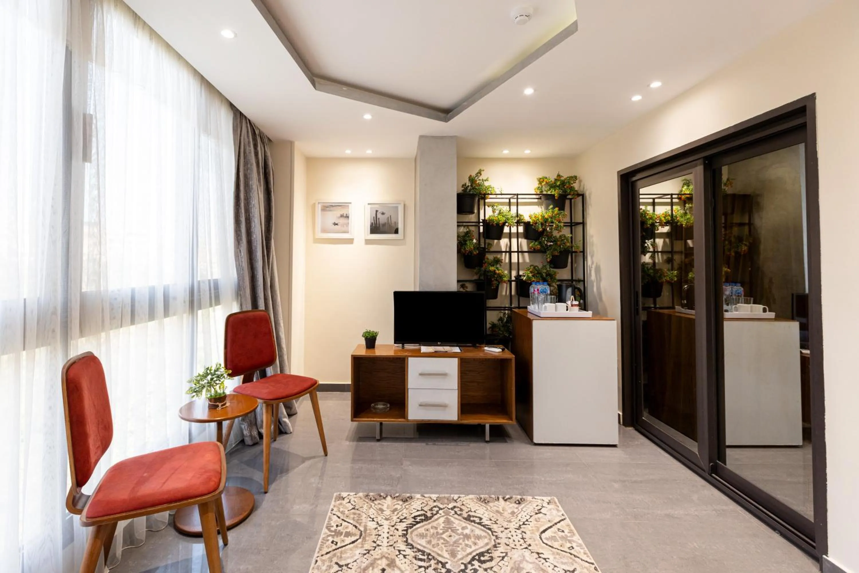 Seating area in Pyramids Yard Hotel