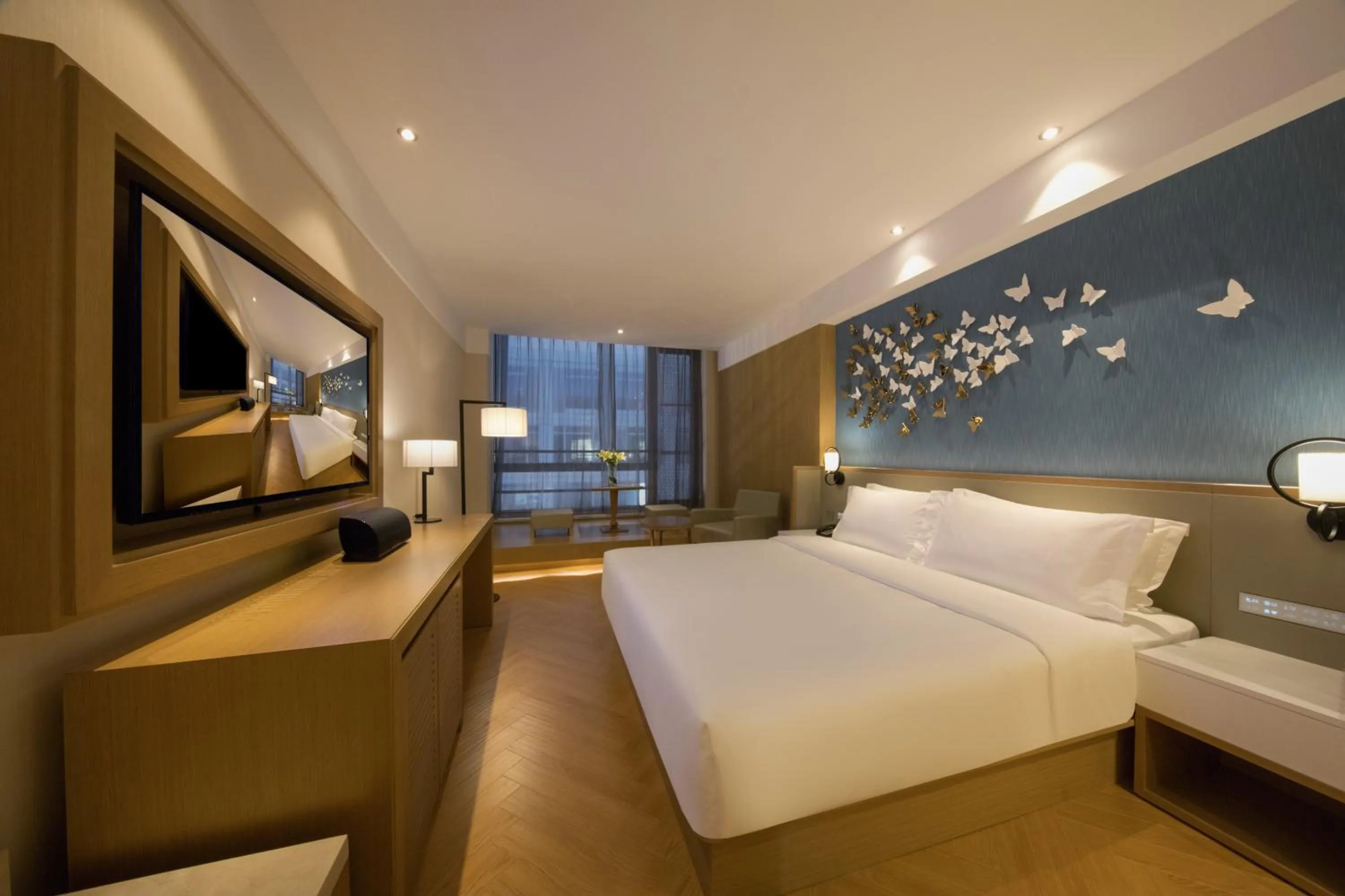 Bed in Crystal Orange Hangzhou Alibaba Future Technology City Hotel