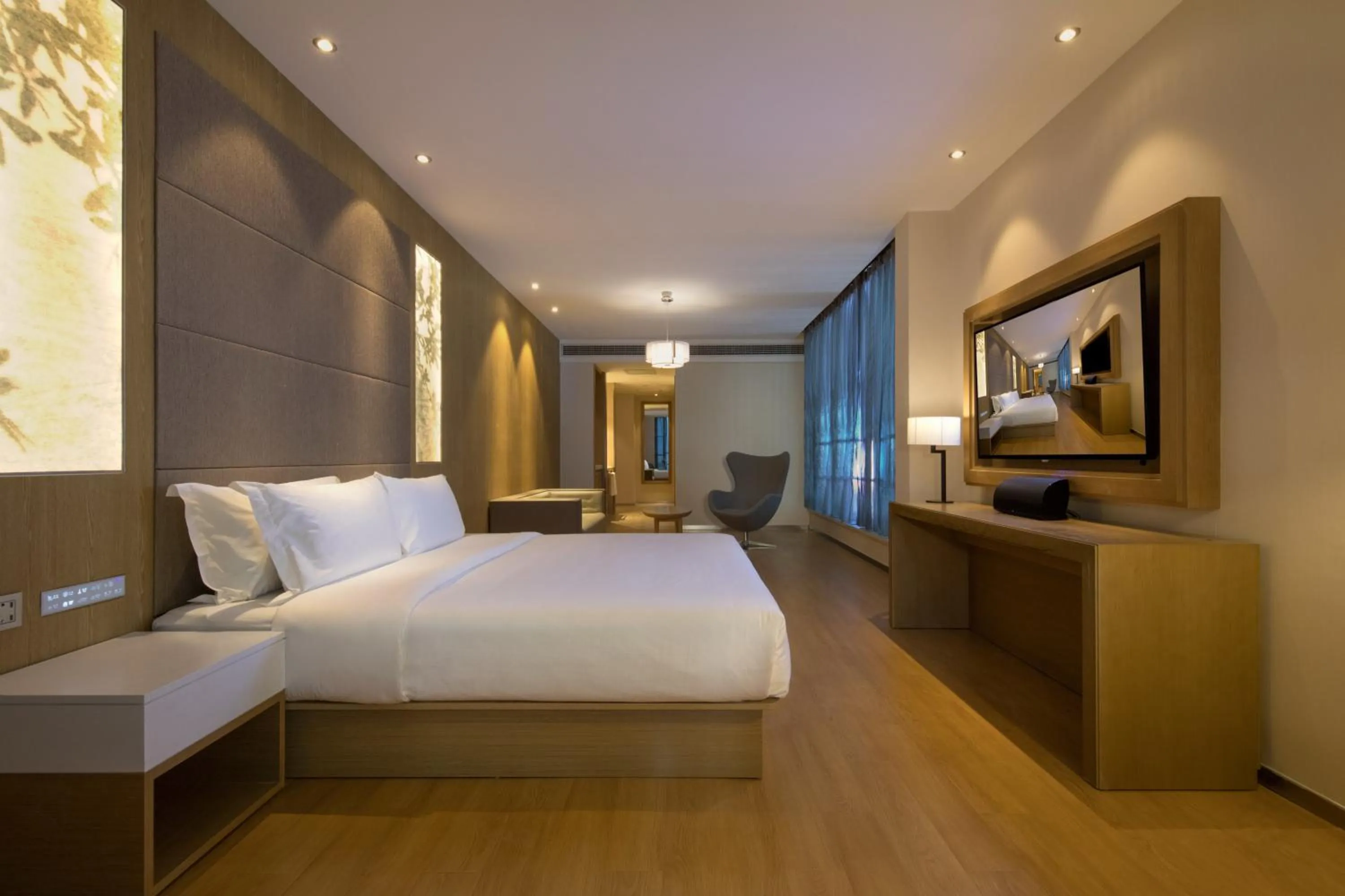 Bed in Crystal Orange Hangzhou Alibaba Future Technology City Hotel