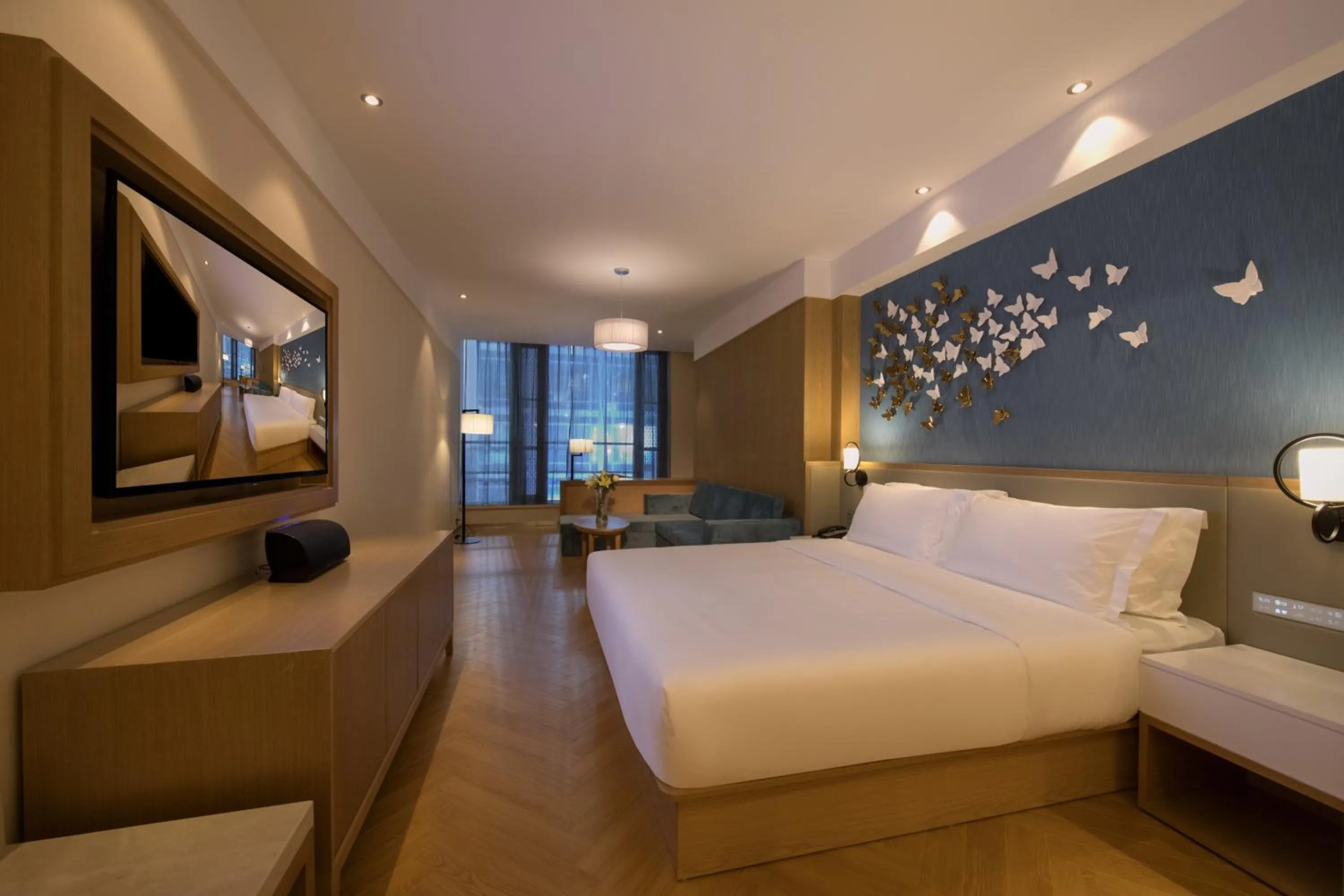Bed in Crystal Orange Hangzhou Alibaba Future Technology City Hotel