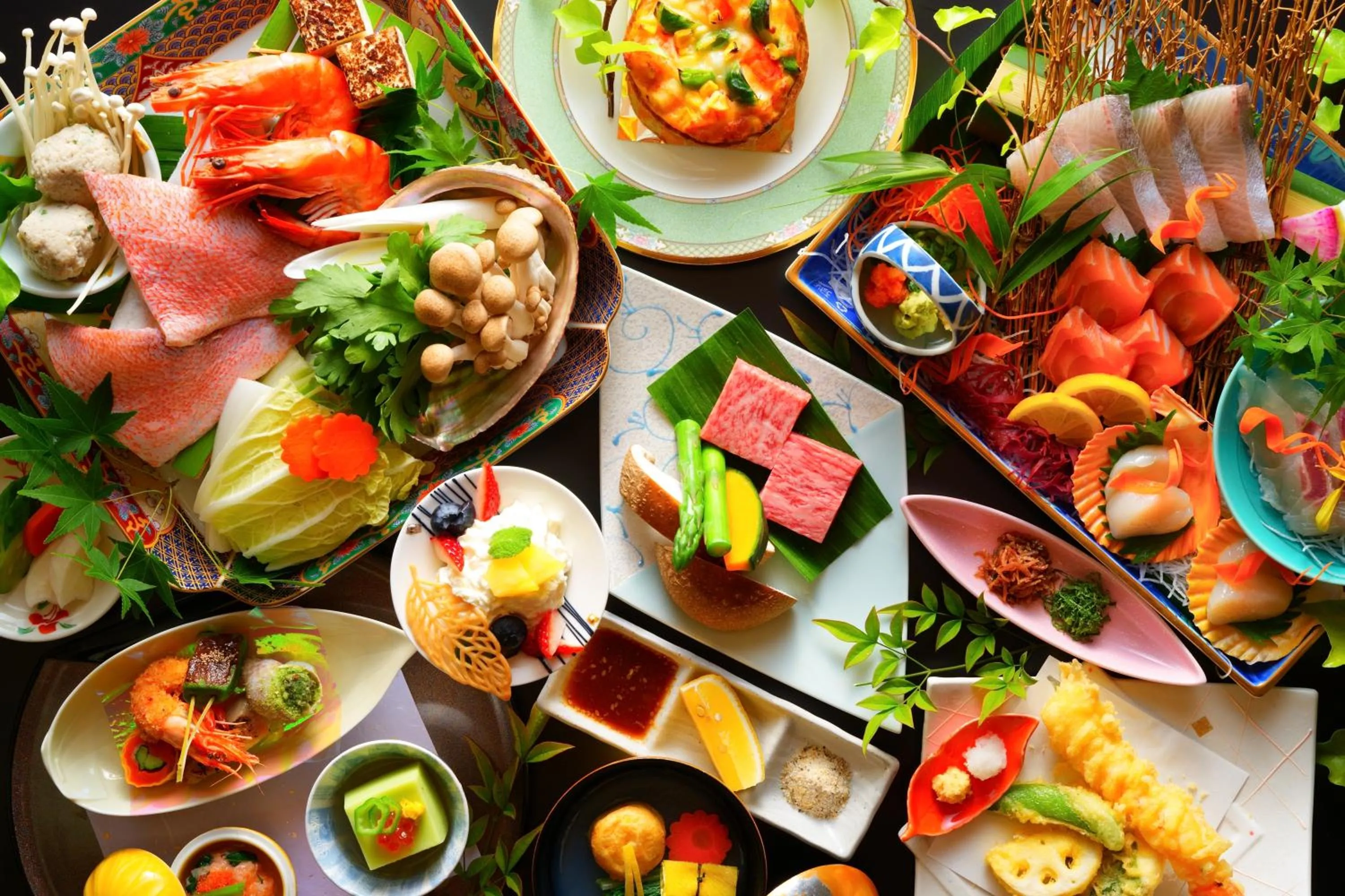 Dinner in BeppuOnsen Hotel Sansenkaku