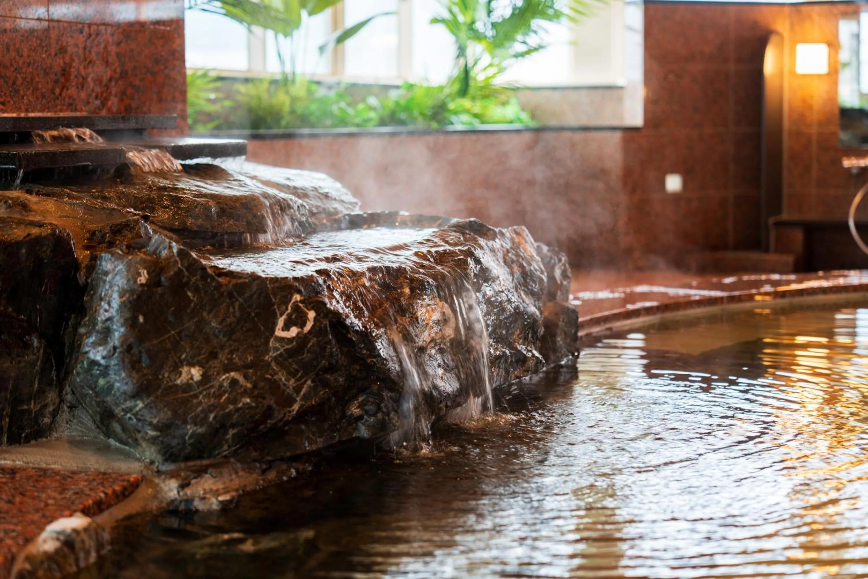 Hot Spring Bath in BeppuOnsen Hotel Sansenkaku