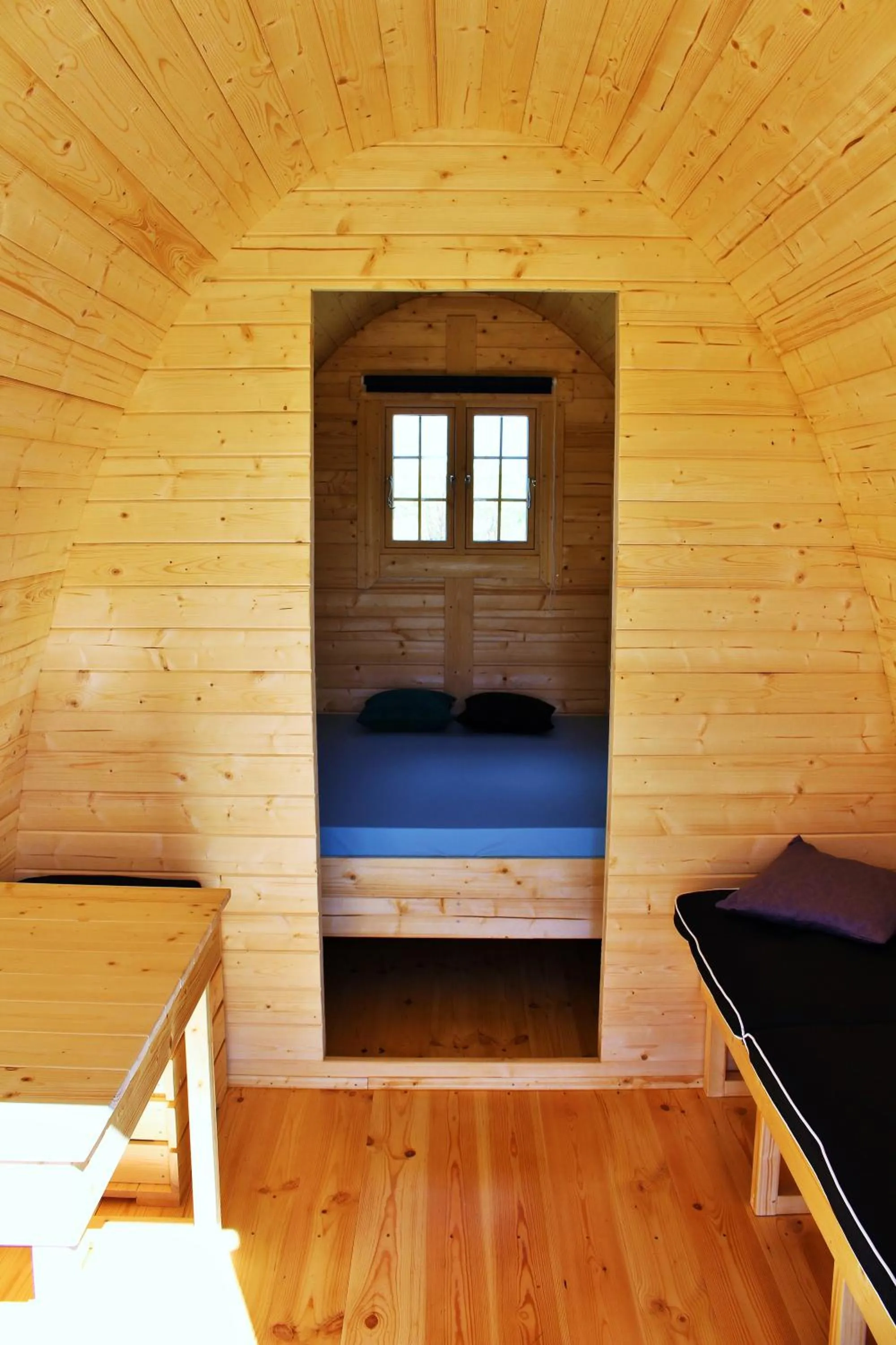 Bed in Fossatun Camping Pods & Cottages - Sleeping Bag Accommodation