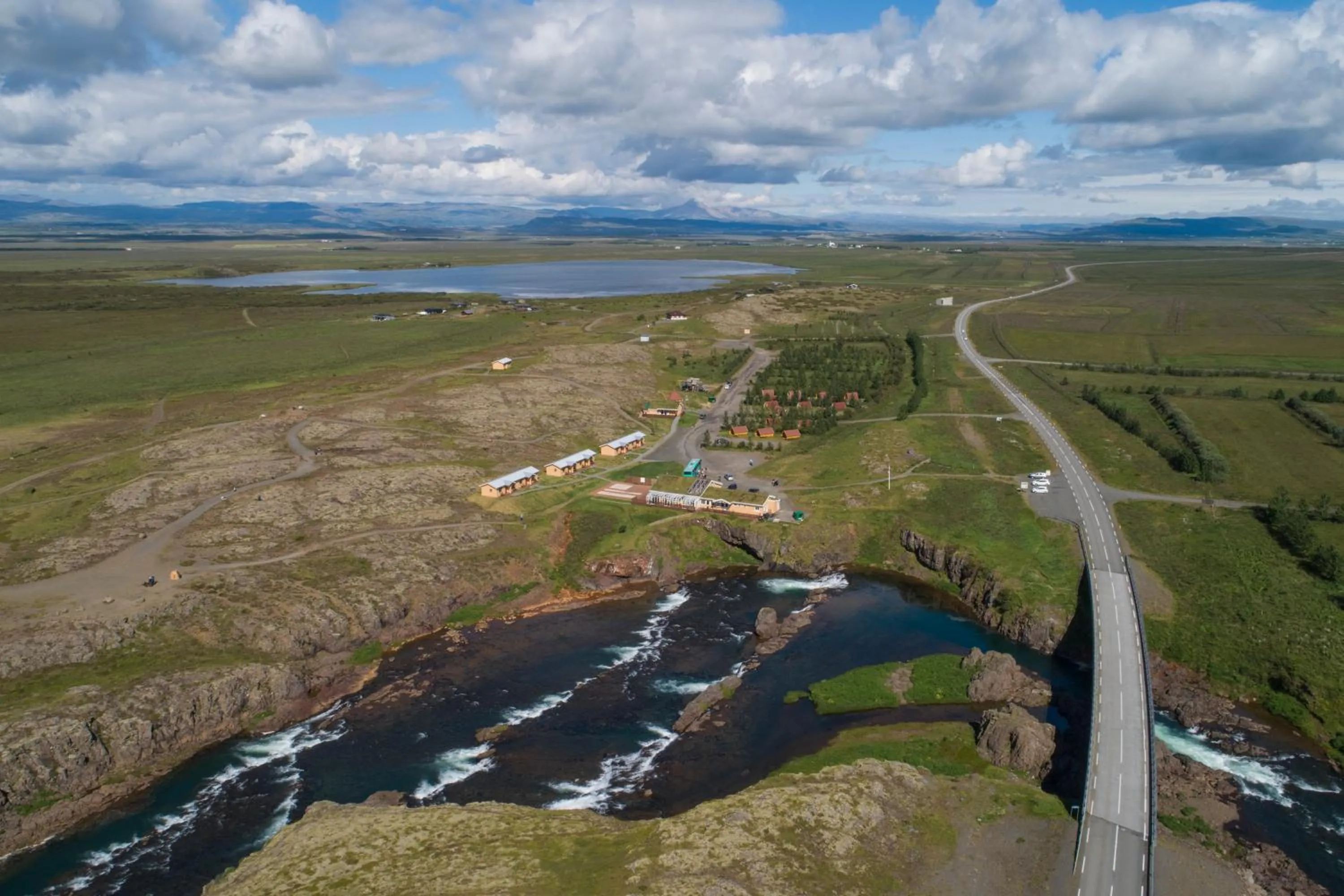 Bird's eye view in Fossatun Camping Pods & Cottages - Sleeping Bag Accommodation