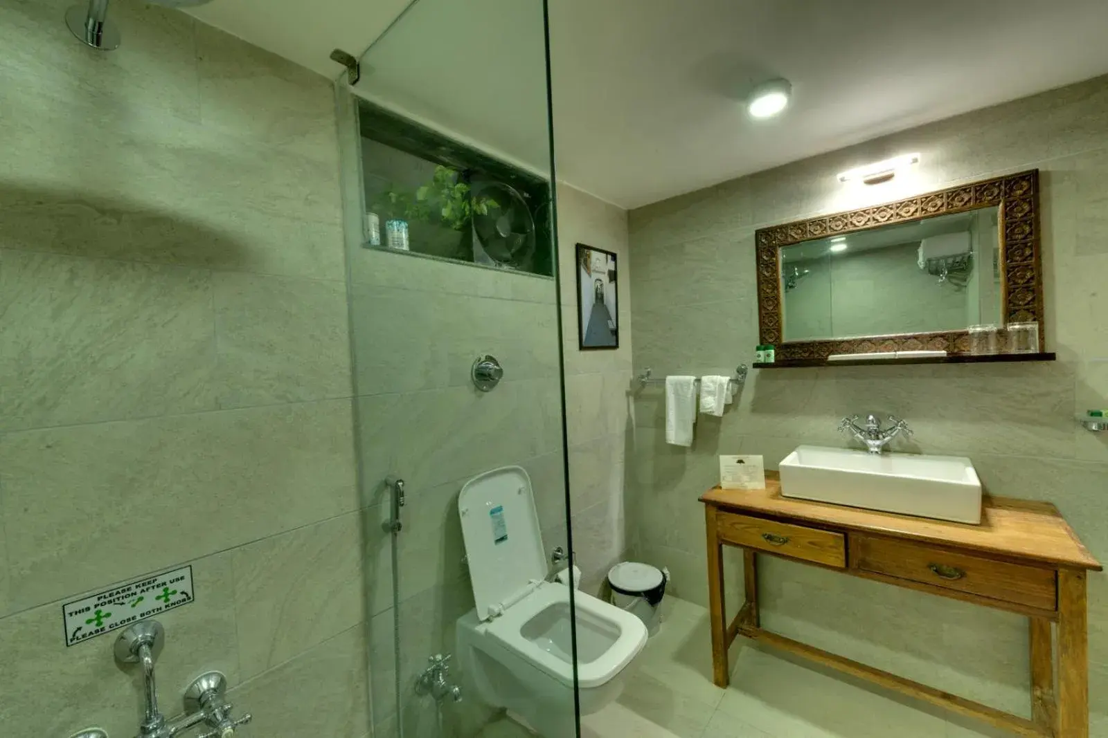 Bathroom in WelcomHeritage Mani Mansion Bathroom in WelcomHeritage Mani Mansion