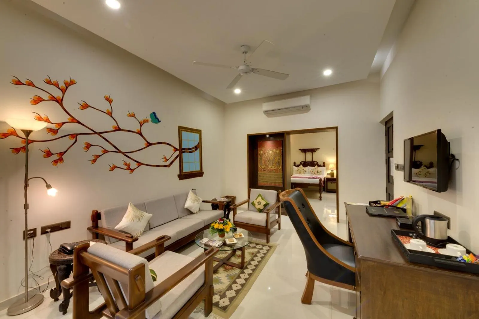 Living room in WelcomHeritage Mani Mansion