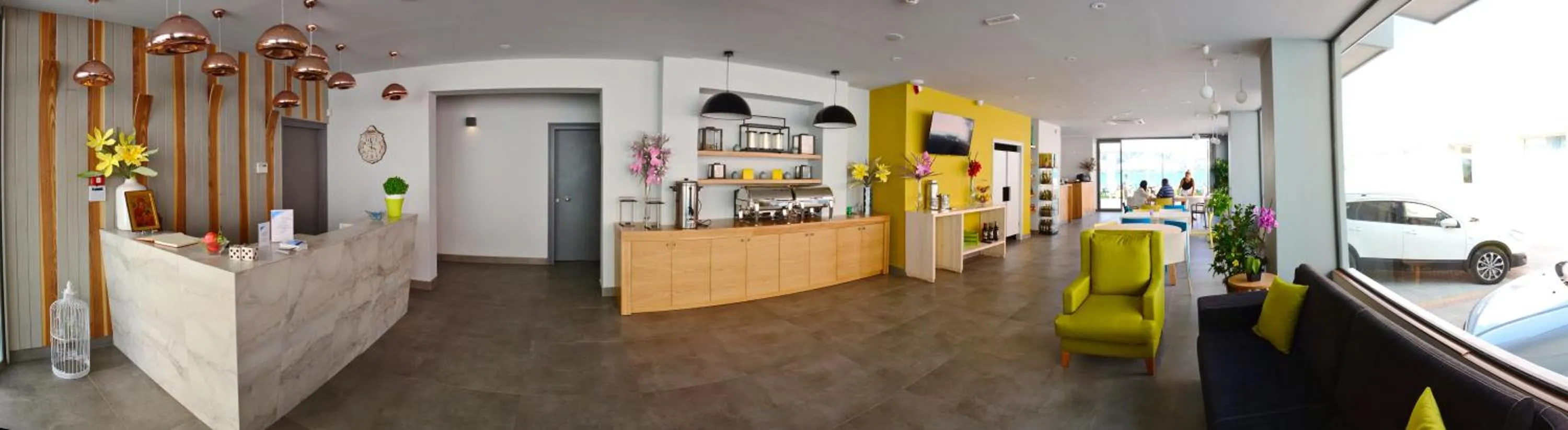 Lobby or reception in Elia Agia Marina Hotel