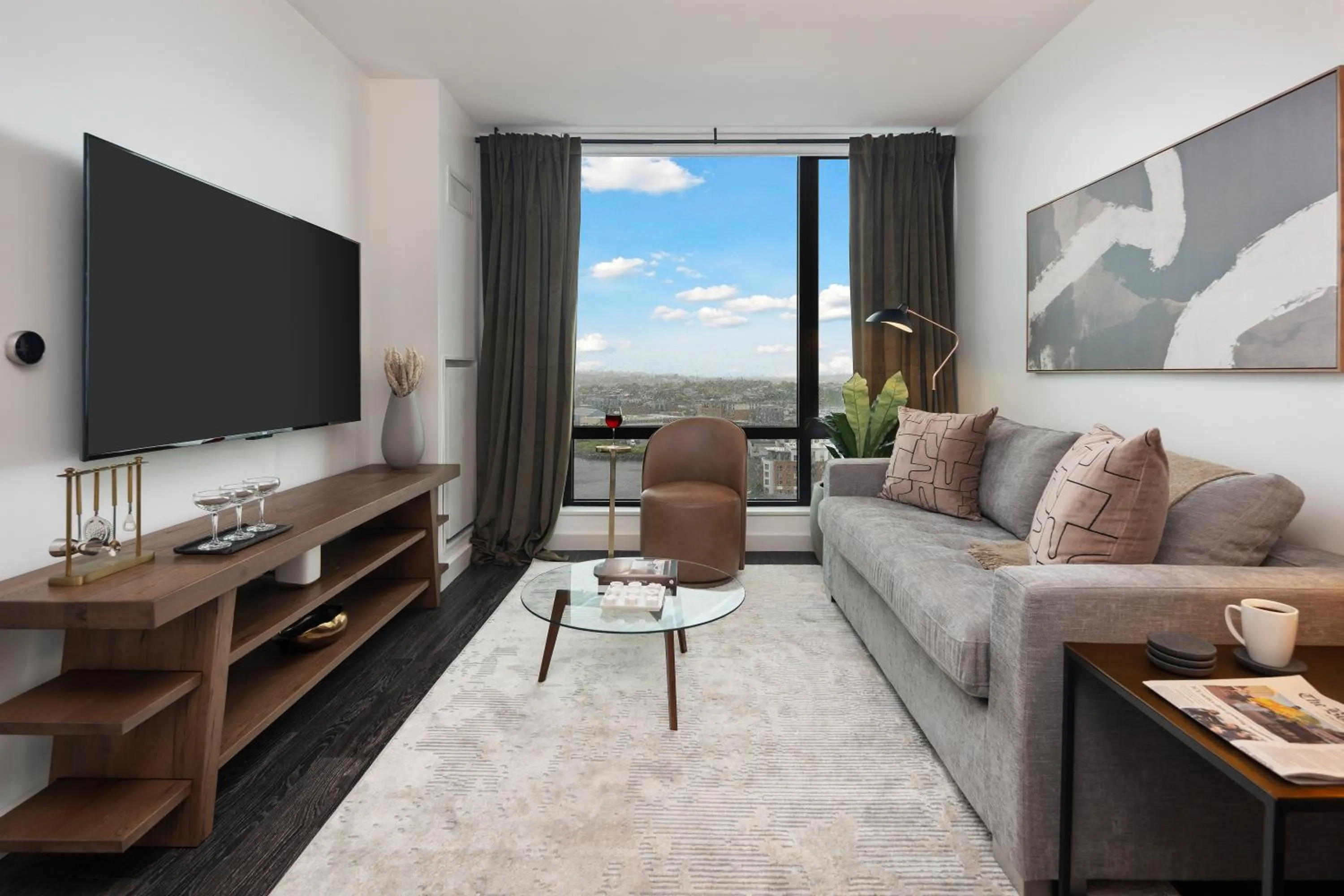 Living room in Luxury Apartments by Hyatus Downtown Boston