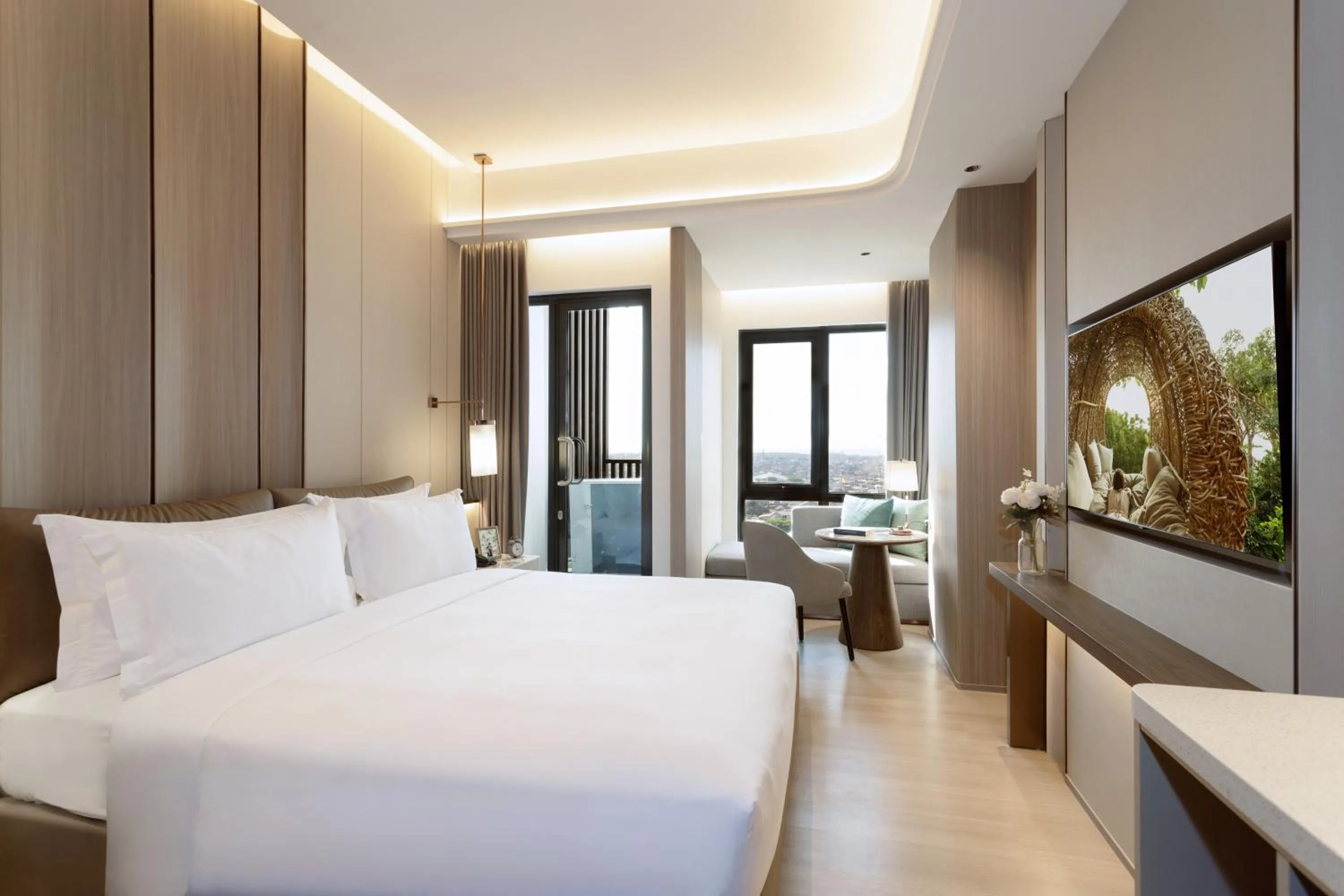 View (from property/room), Bed in Somerset Queen City Semarang