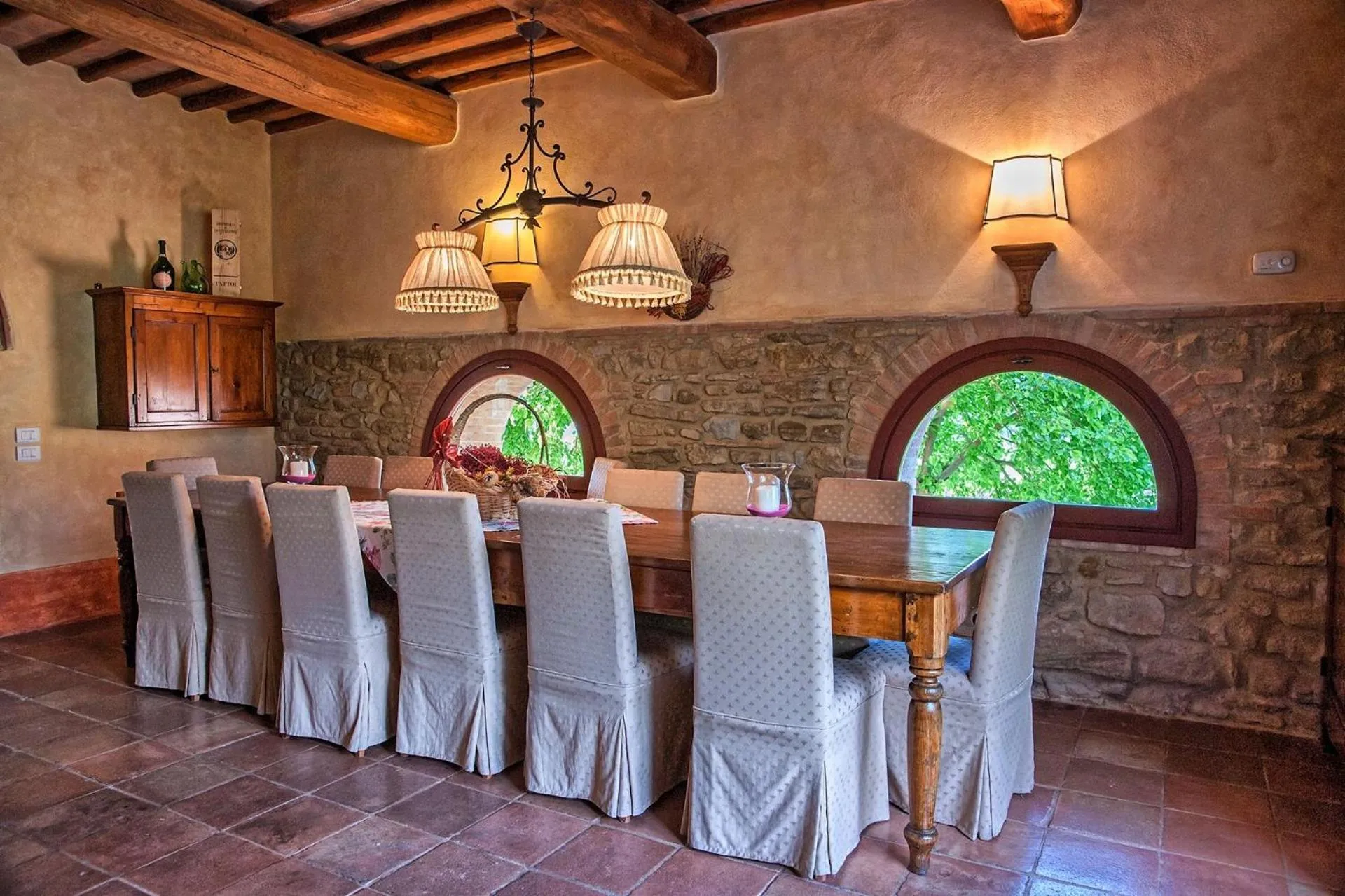 Dining area in Villa Petrognano by PosarelliVillas