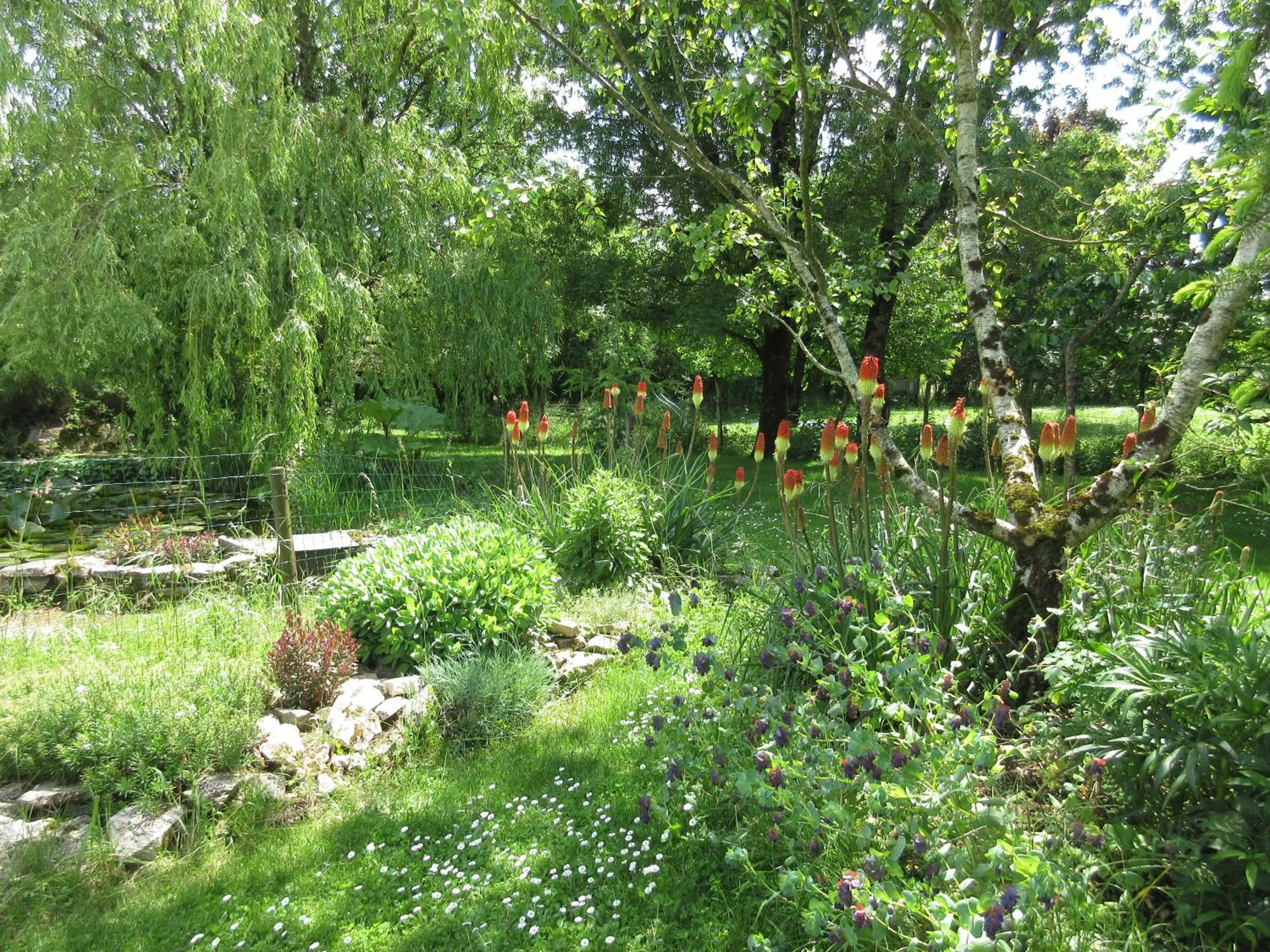 Garden in Le Noisetier at Les Hiboux Gites