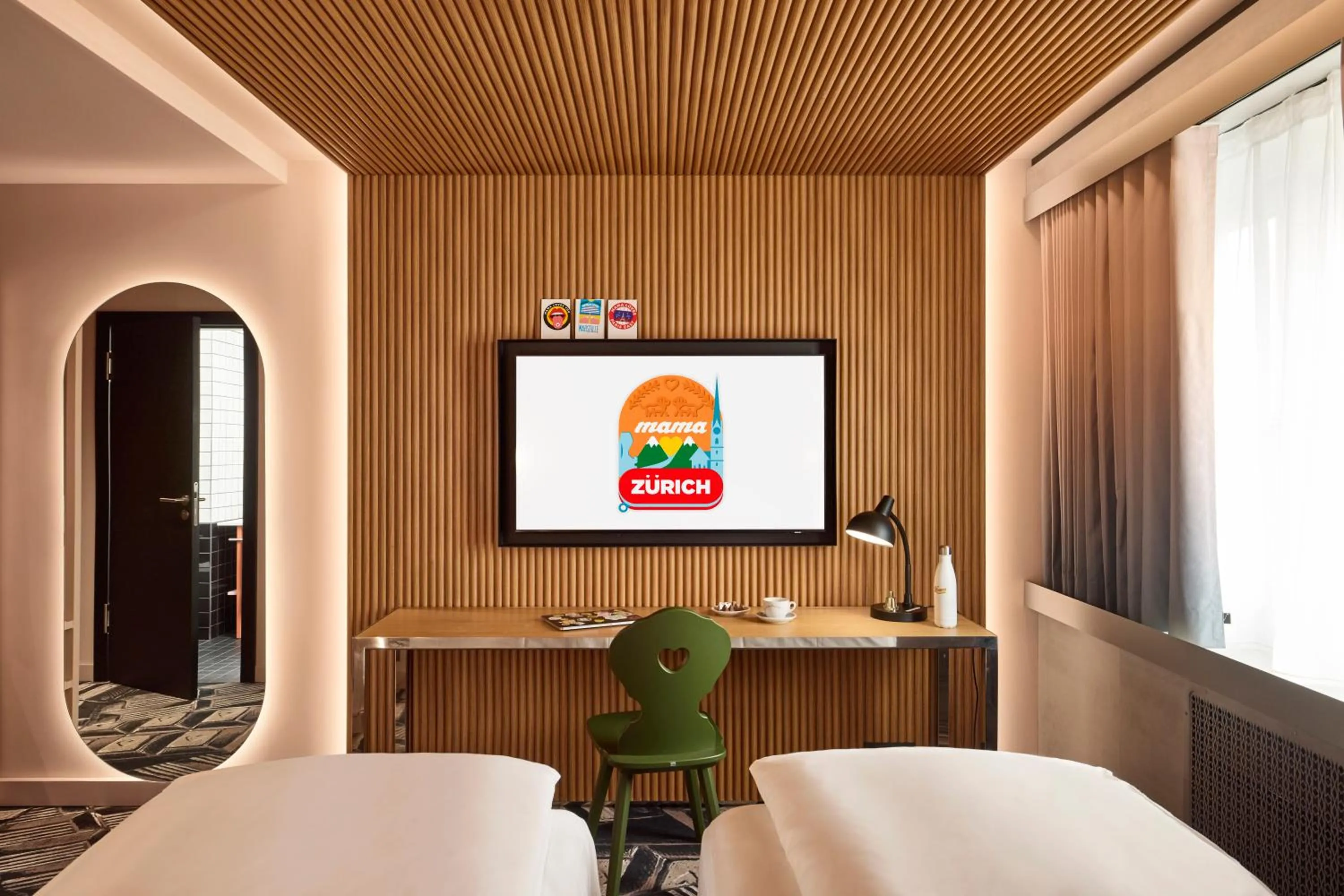 Bed in Mama Shelter Zurich