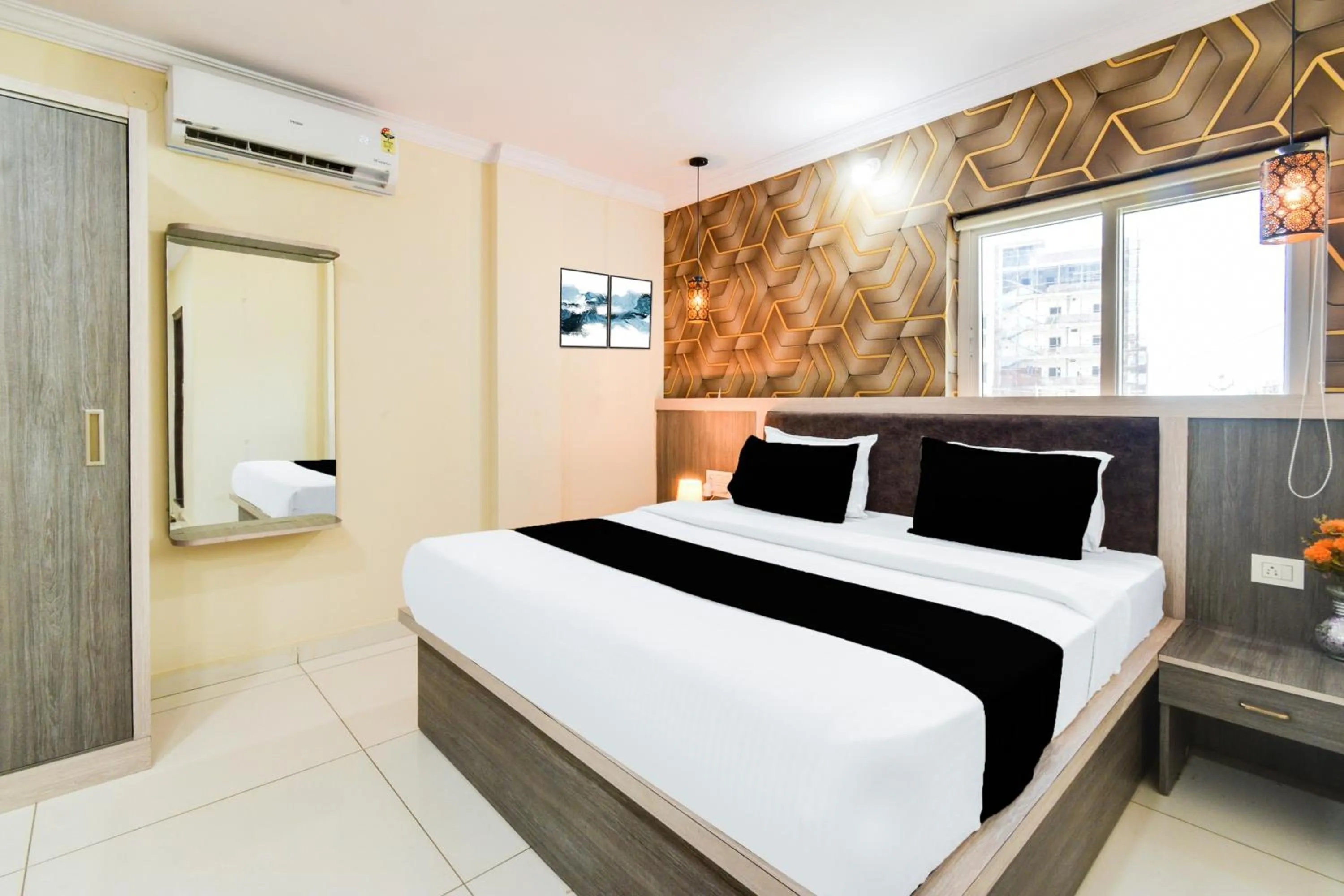 Bedroom, Bed in Townhouse Shamshabad Paradise Formerly Blue Petals Hotel