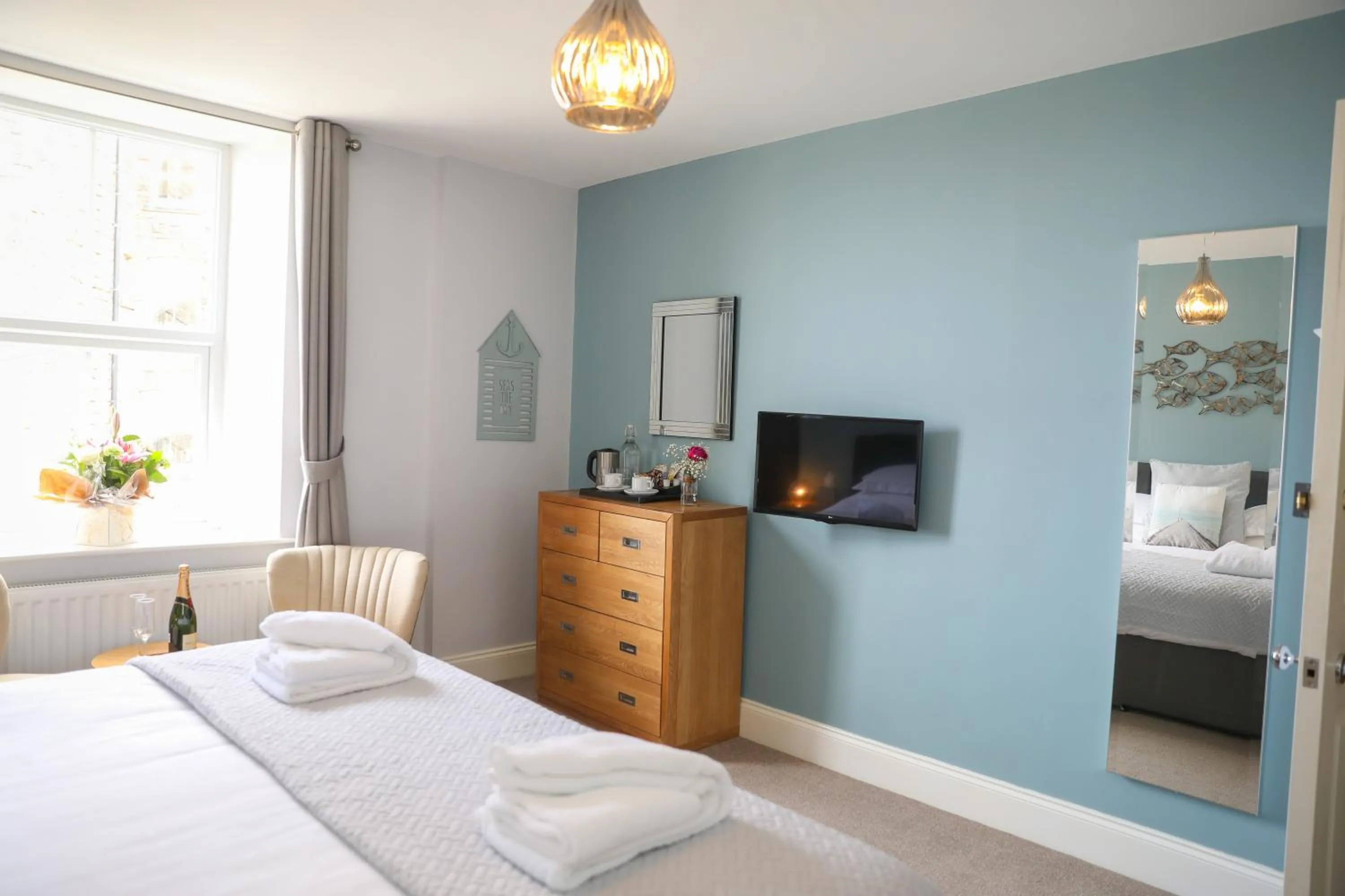 Sea view, Bed in The Belfry Whitby