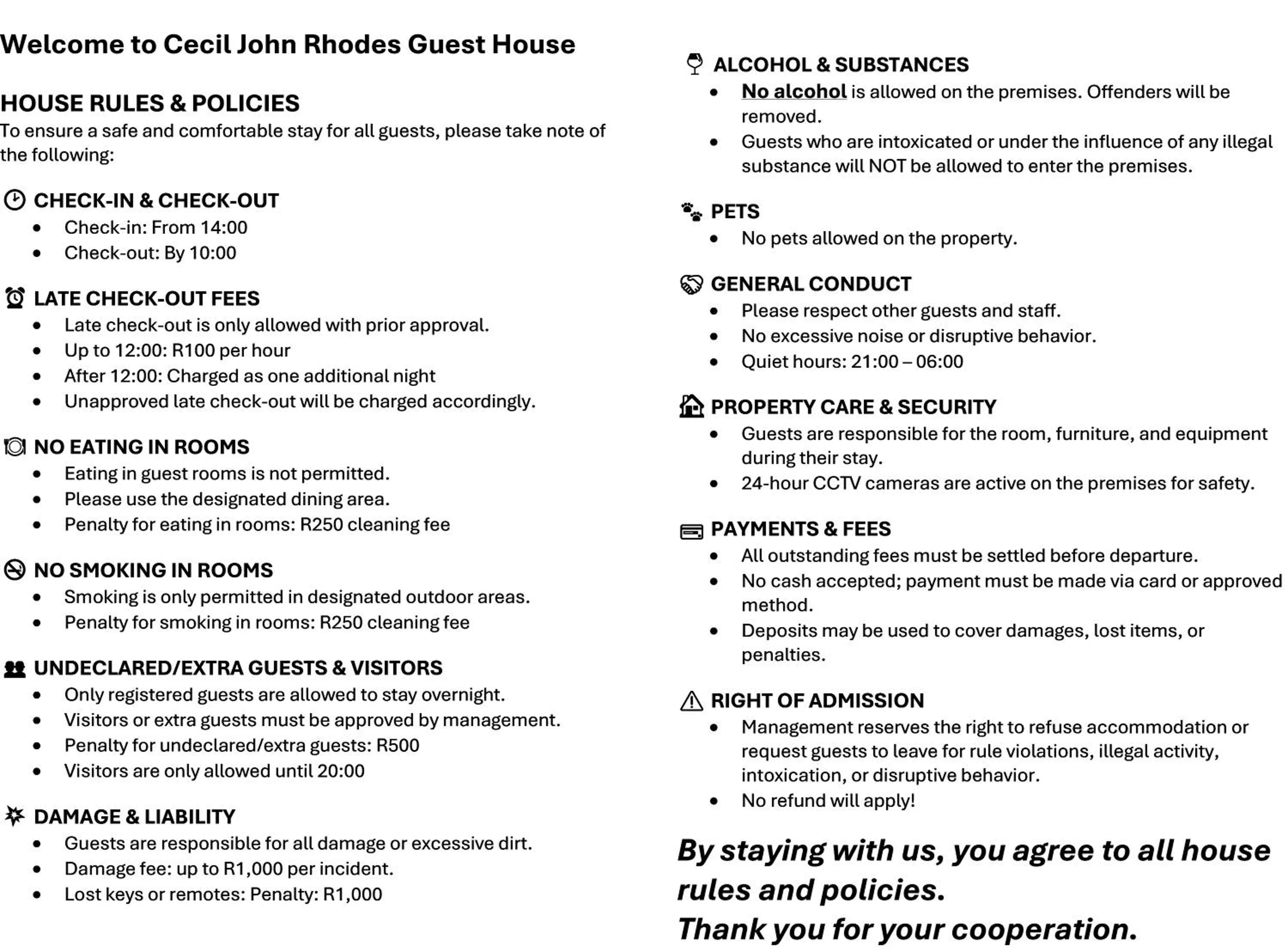 Text overlay in Cecil John Rhodes Guest house