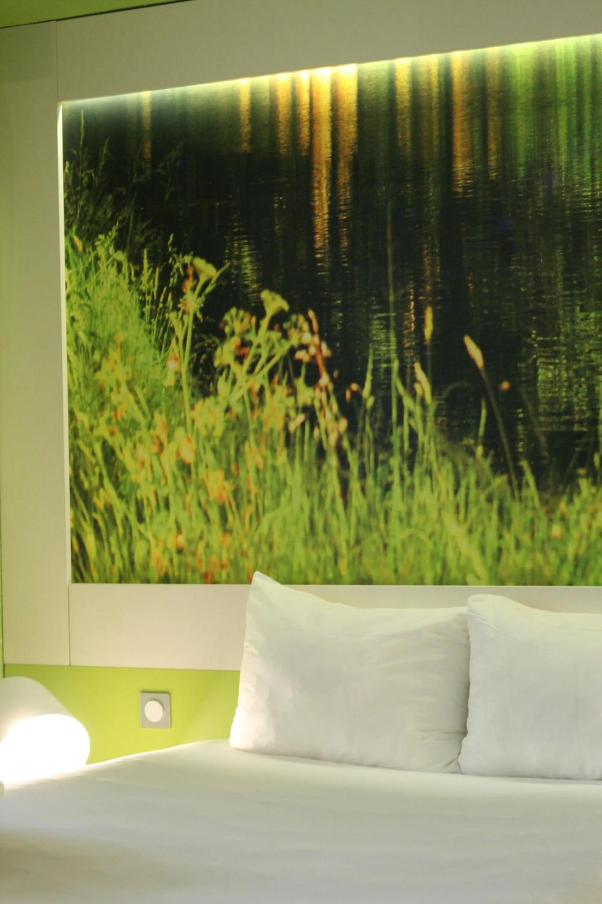 Decorative detail, Bed in Ibis Styles Toulouse Labège