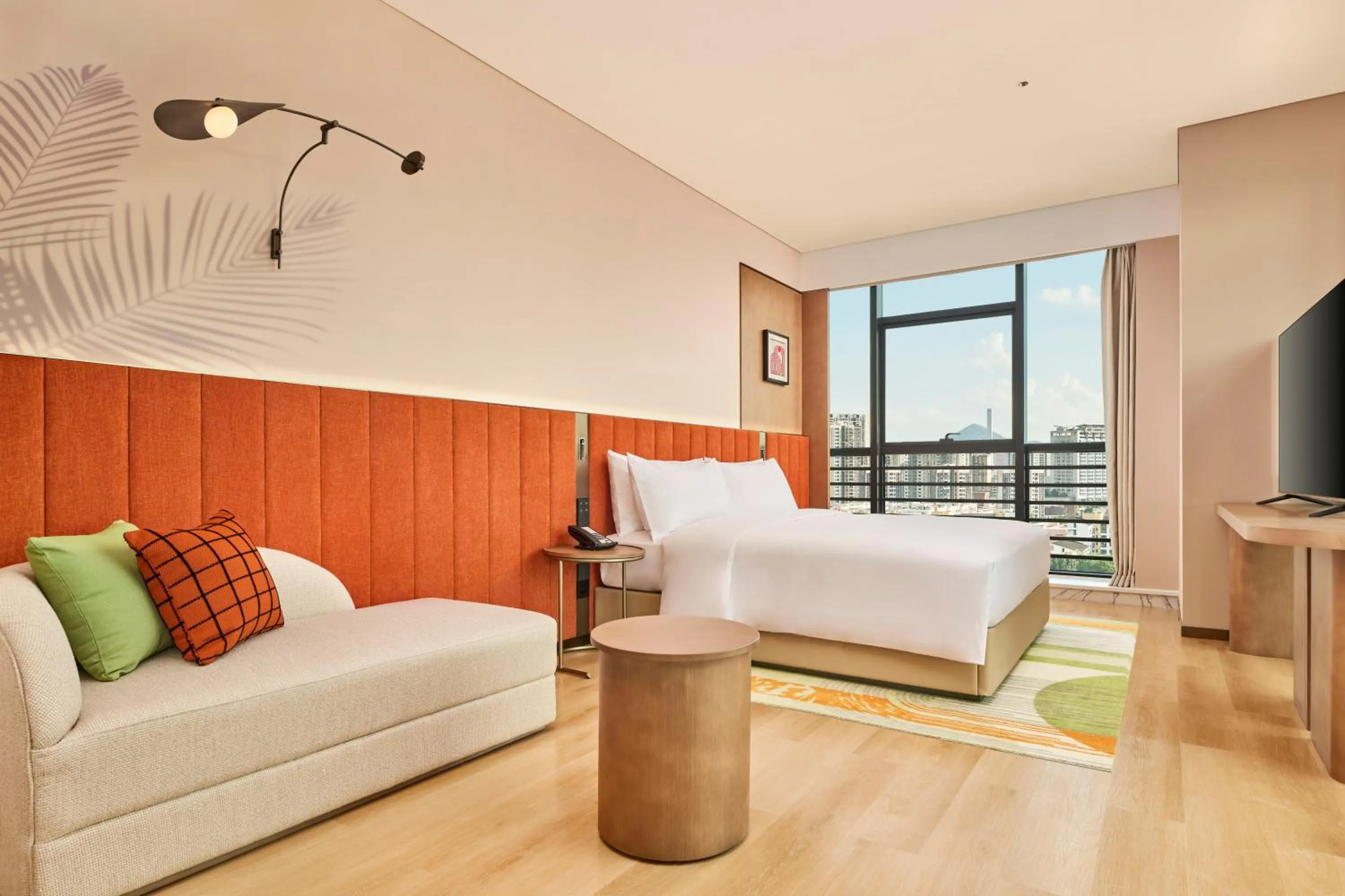 Decorative detail, Bed in Hilton Garden Inn Zhongshan South