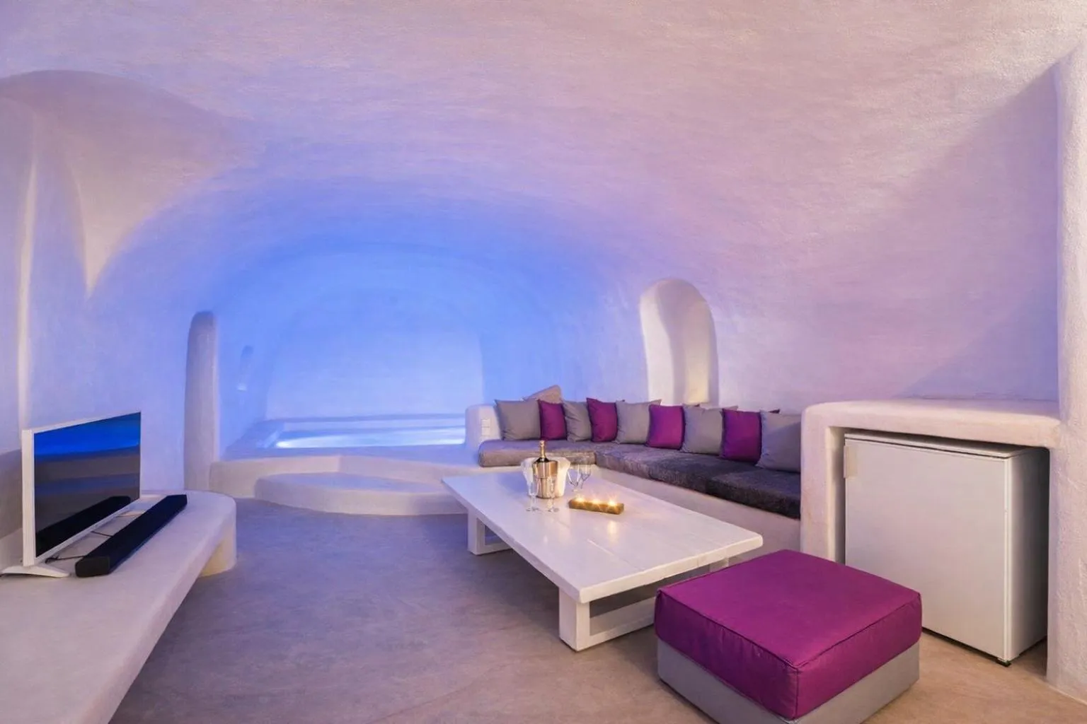 Communal lounge/ TV room in Kampanario Luxury Two-Bedroom Villa with Private Jacuzzi