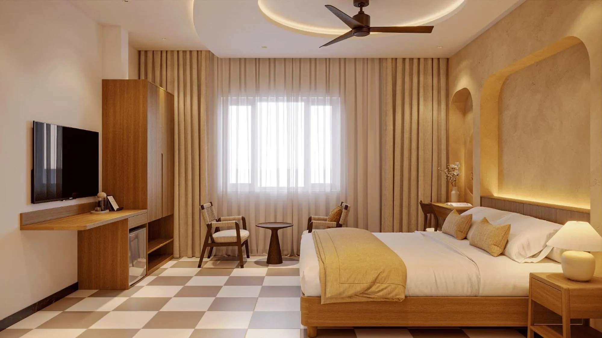 Bed in Hans Hotel