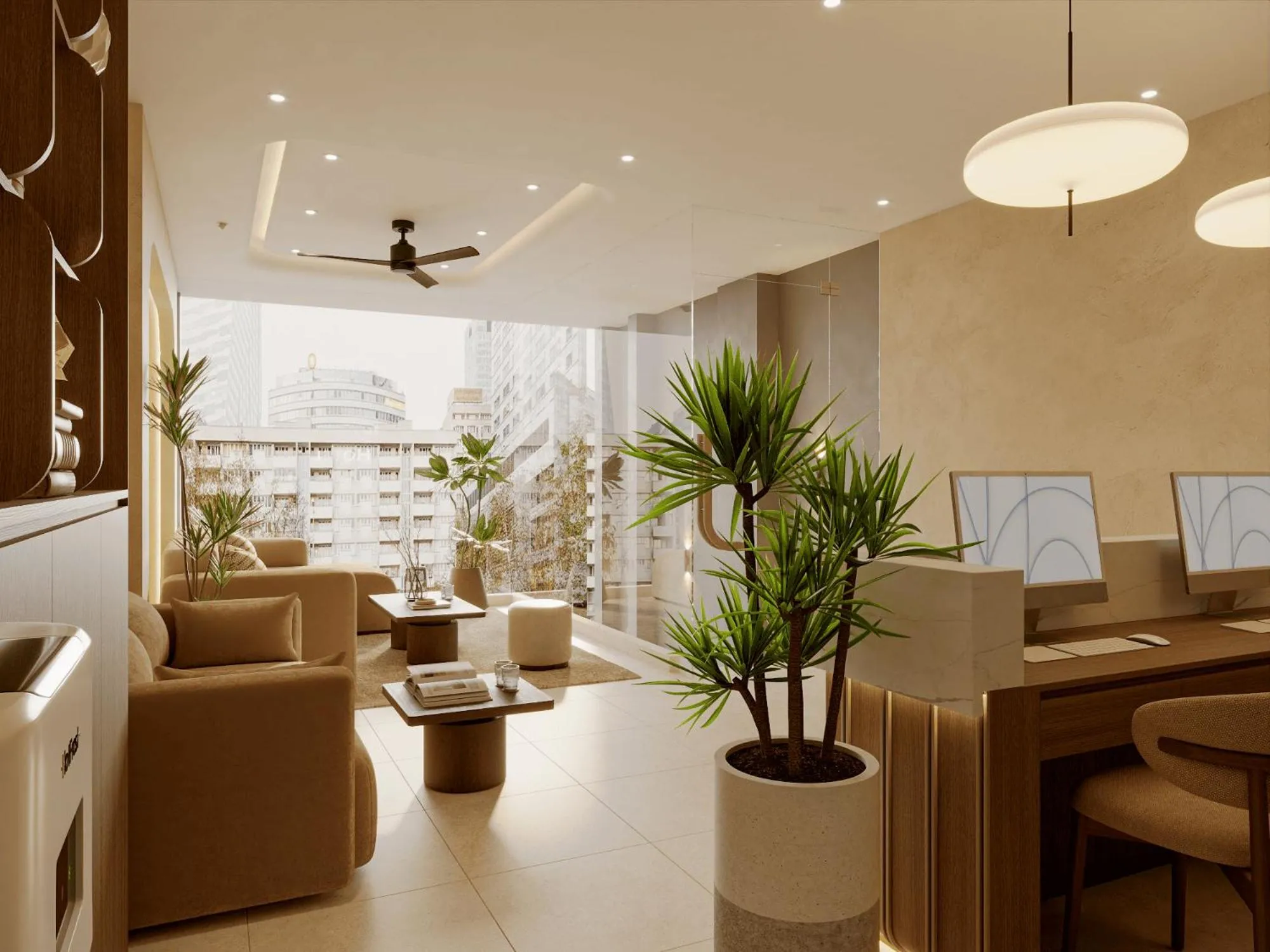 Seating area in Hans Hotel