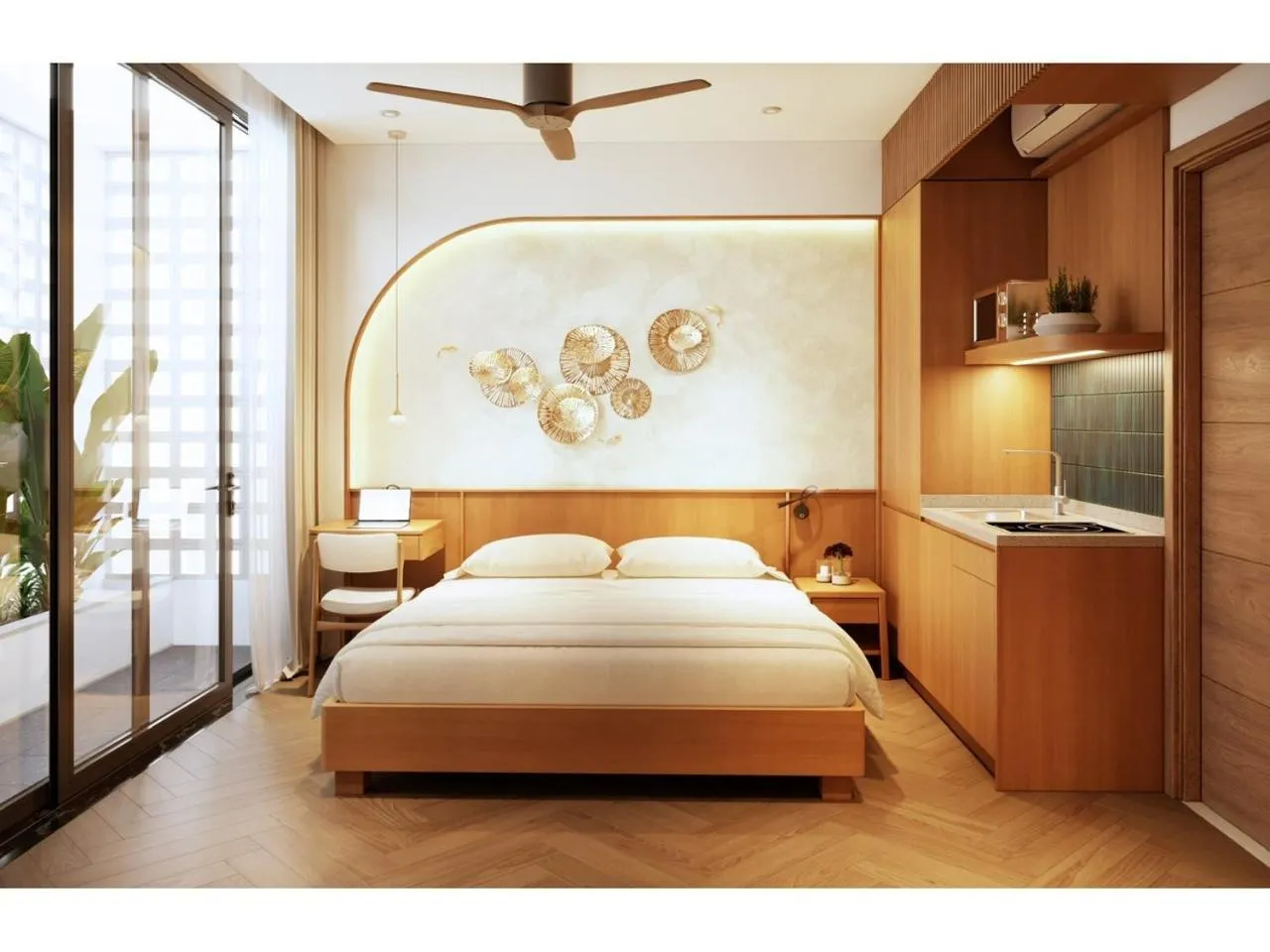 Bed in Hans Hotel