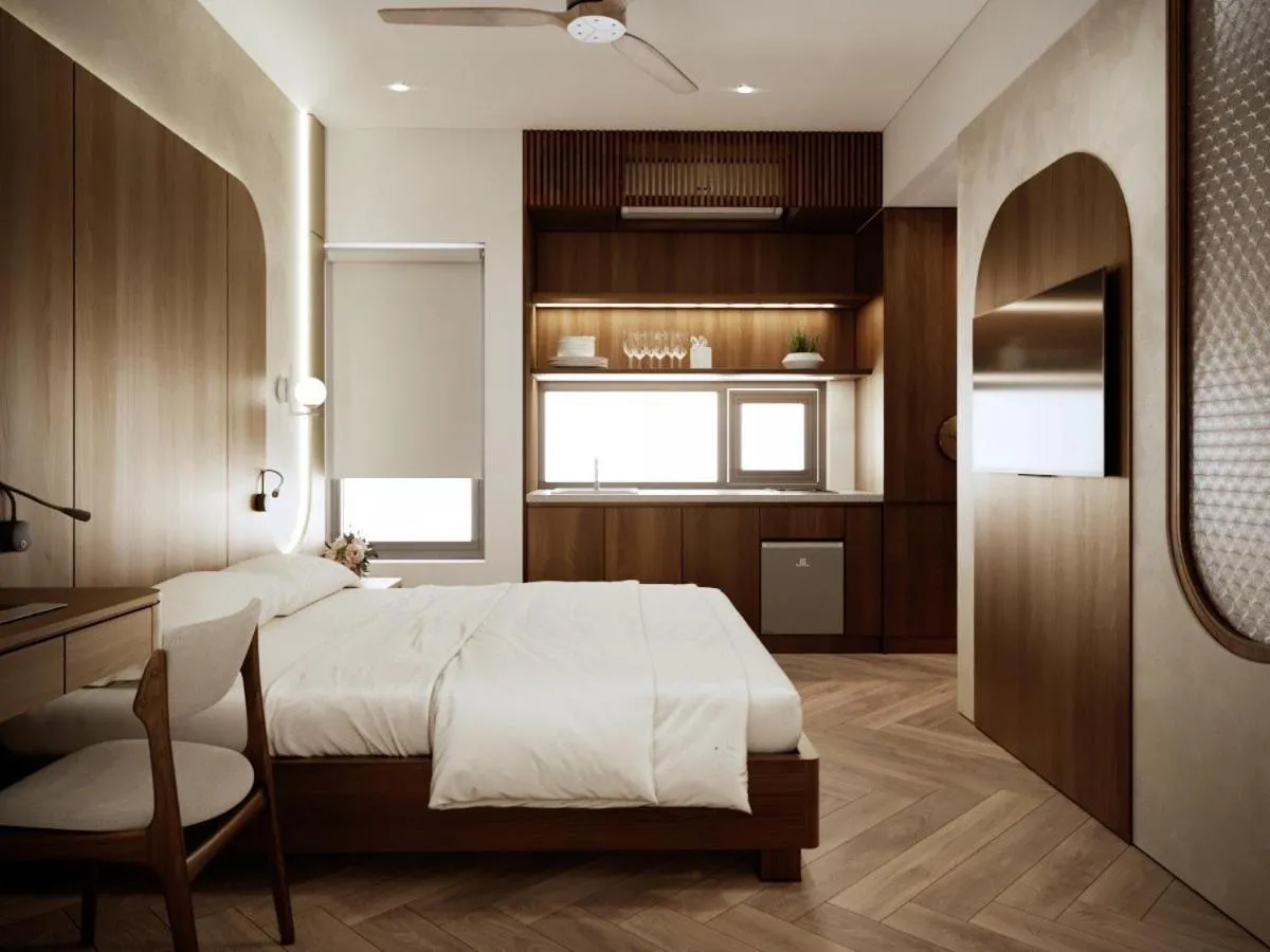 Bed in Hans Hotel