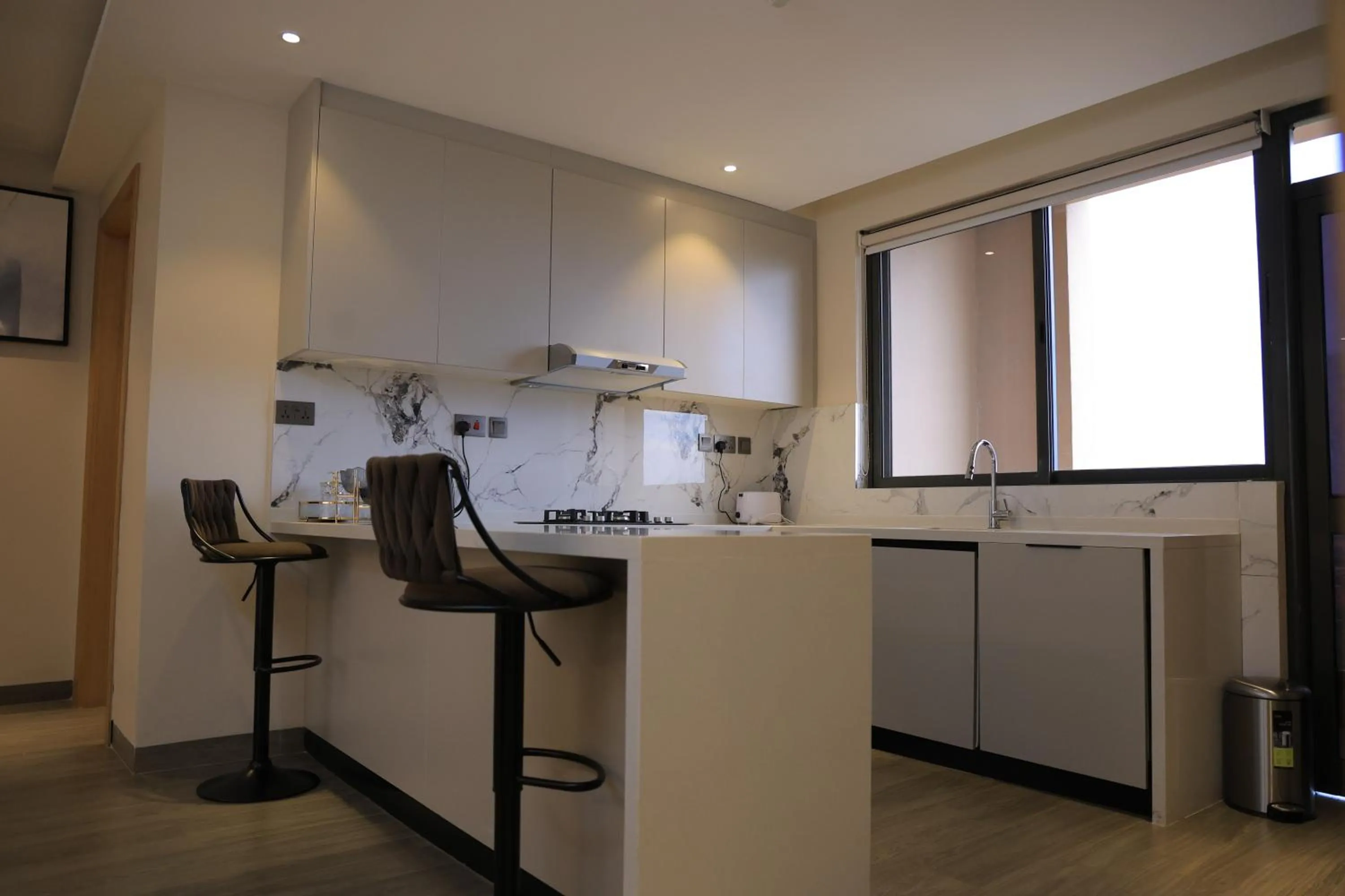 Kitchen or kitchenette in Abrish Hotel and Apartment
