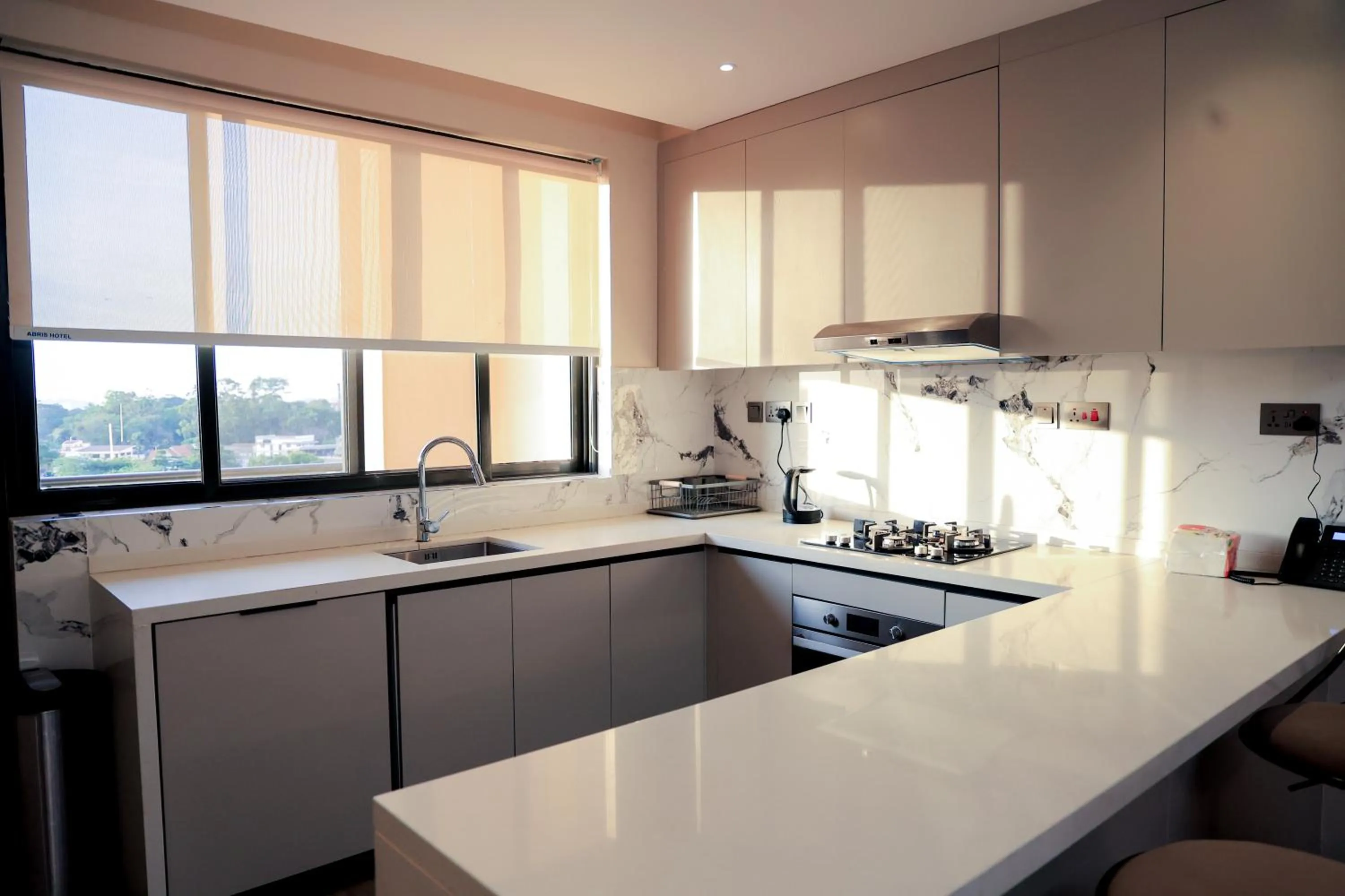 Kitchen or kitchenette in Abrish Hotel and Apartment