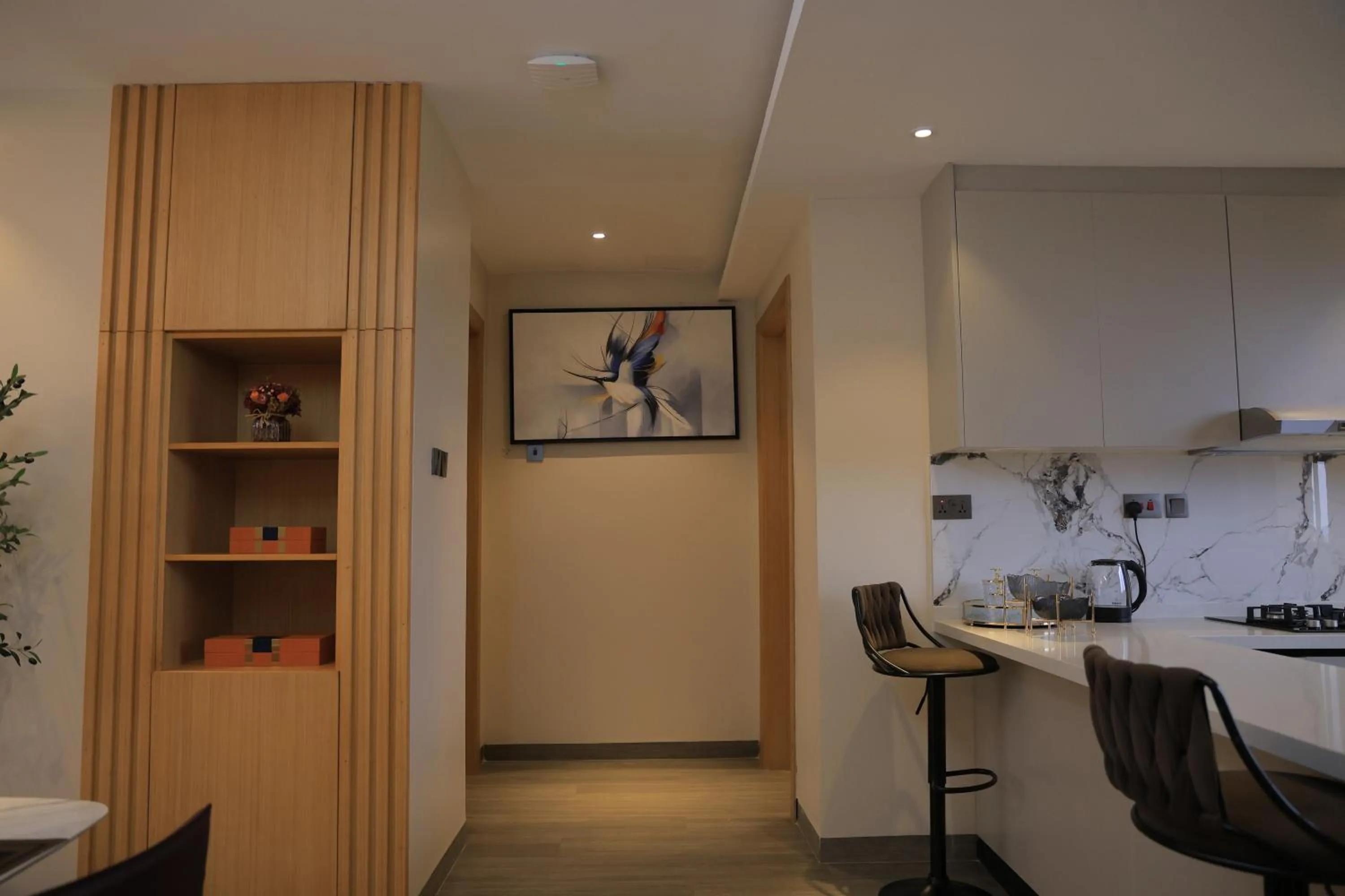 Kitchen or kitchenette in Abrish Hotel and Apartment