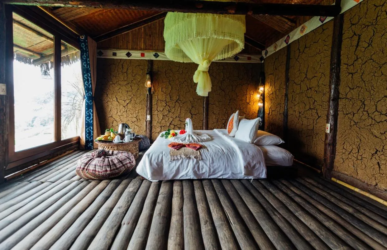 Bed in Eco Palms House - Sapa Retreat