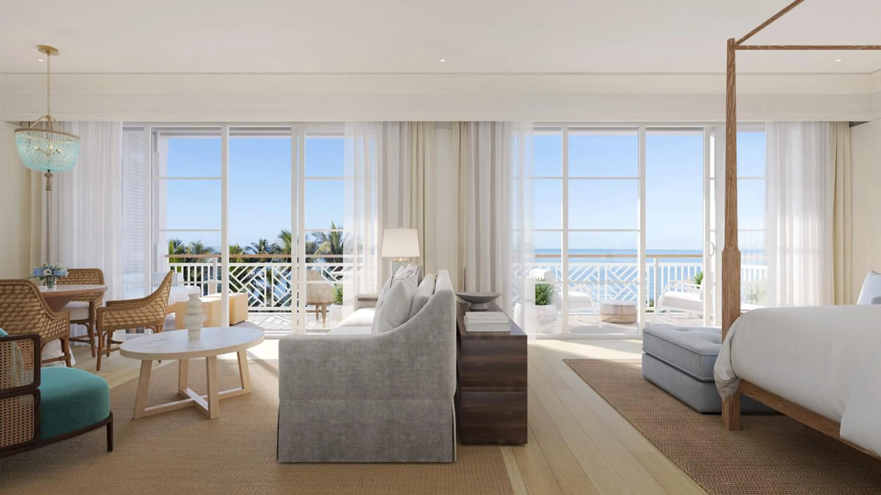 Seating area, Bed in Naples Beach Club, A Four Seasons Resort
