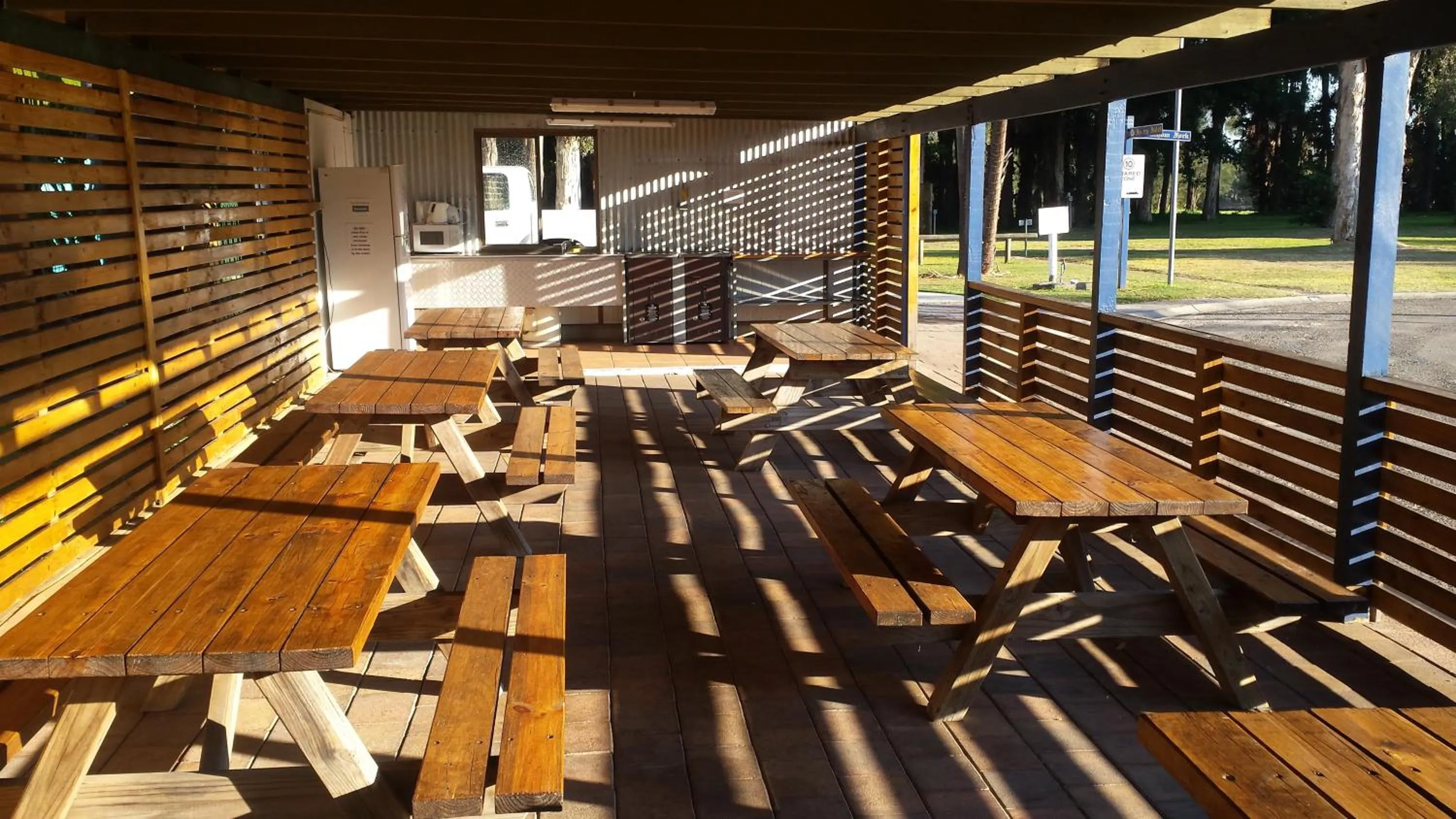 Communal kitchen in Smugglers Cove Holiday Village