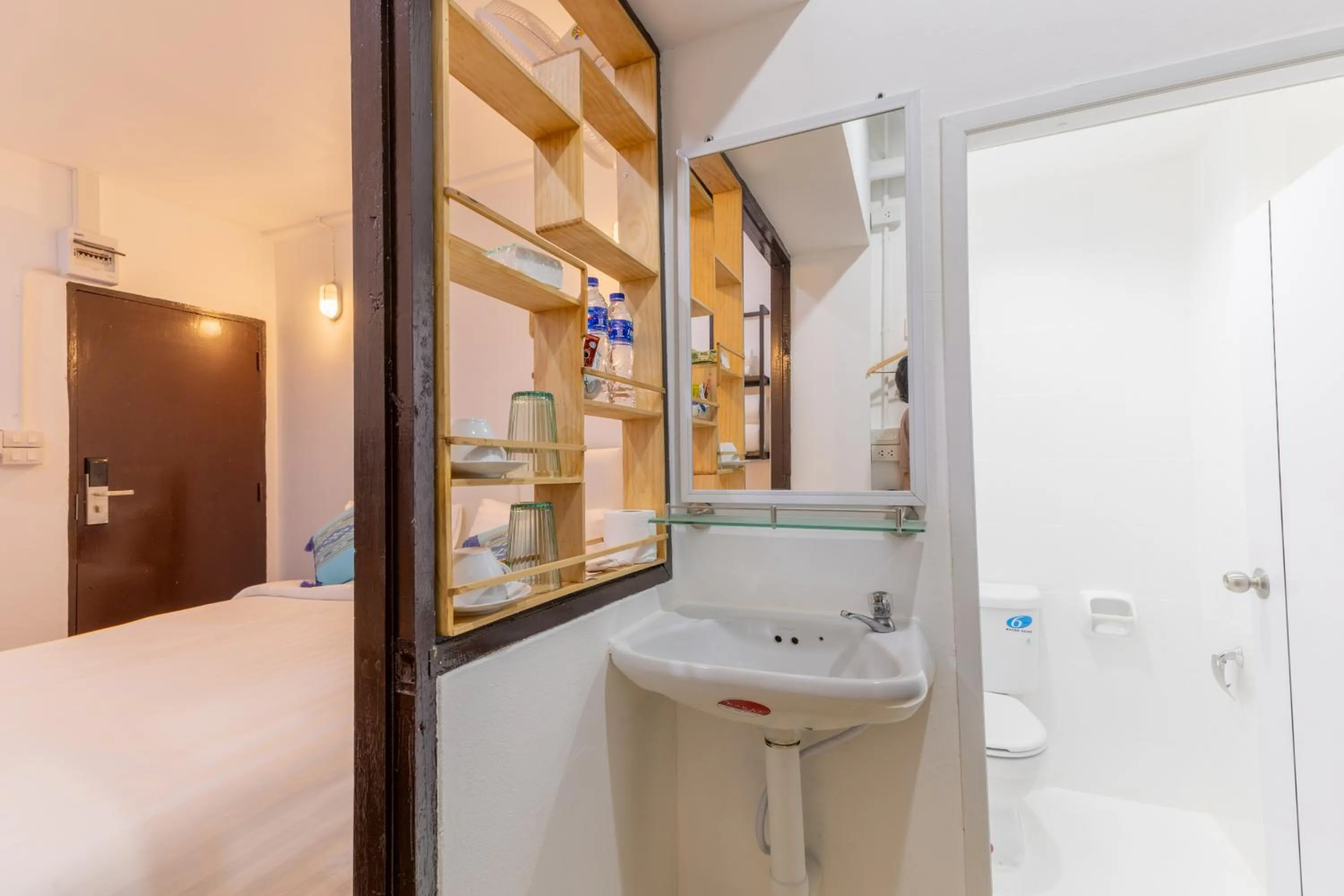 Bathroom, Bed in Calmly Stay Ratchada