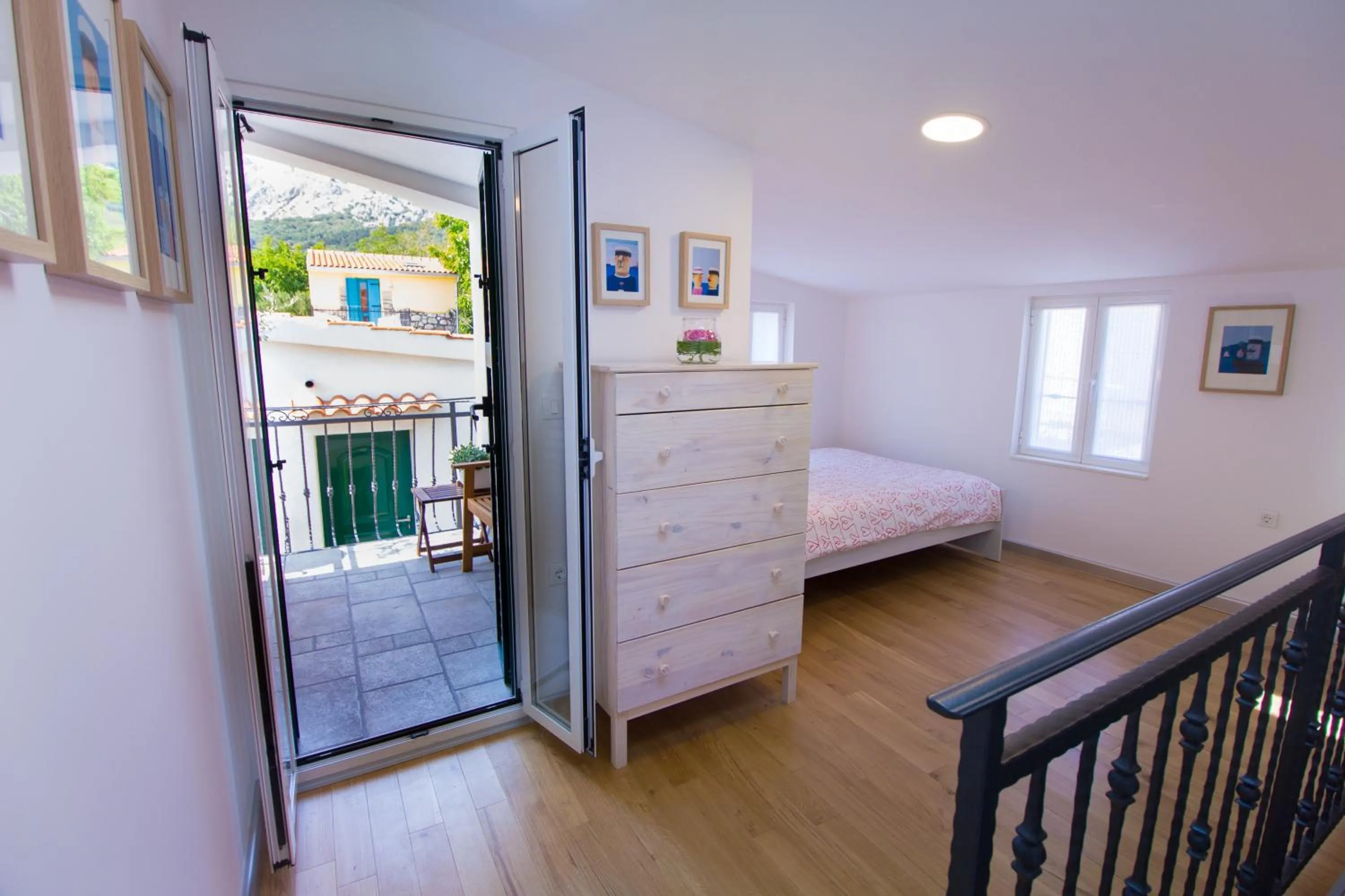 Balcony/Terrace, Bed in Apartments Baška